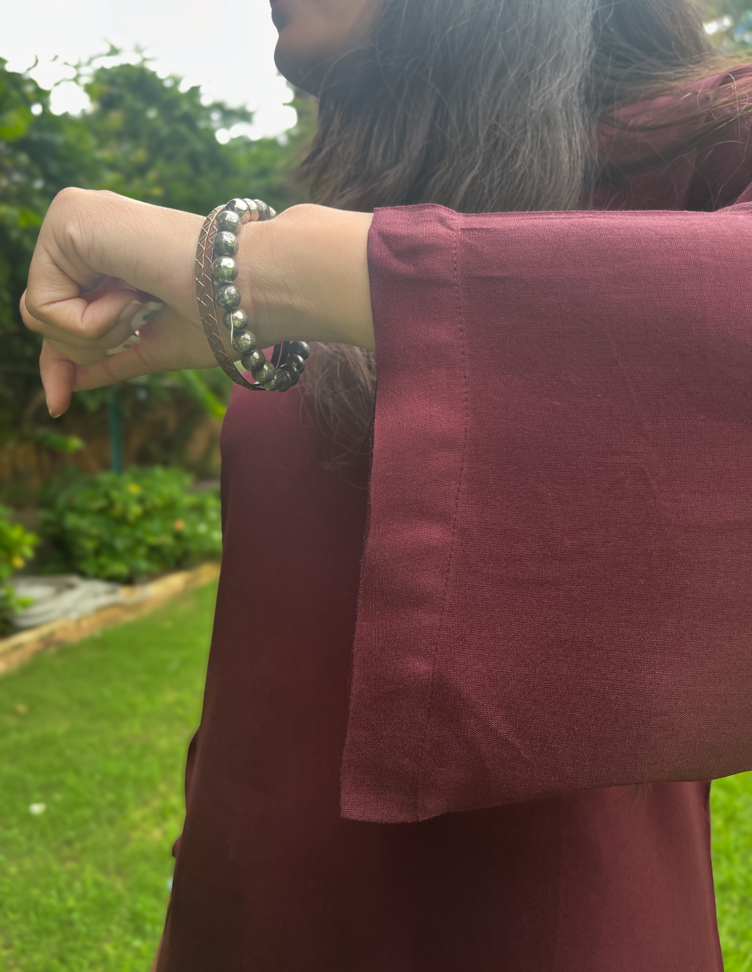 Burgundy Solid Farshi Salwar Set