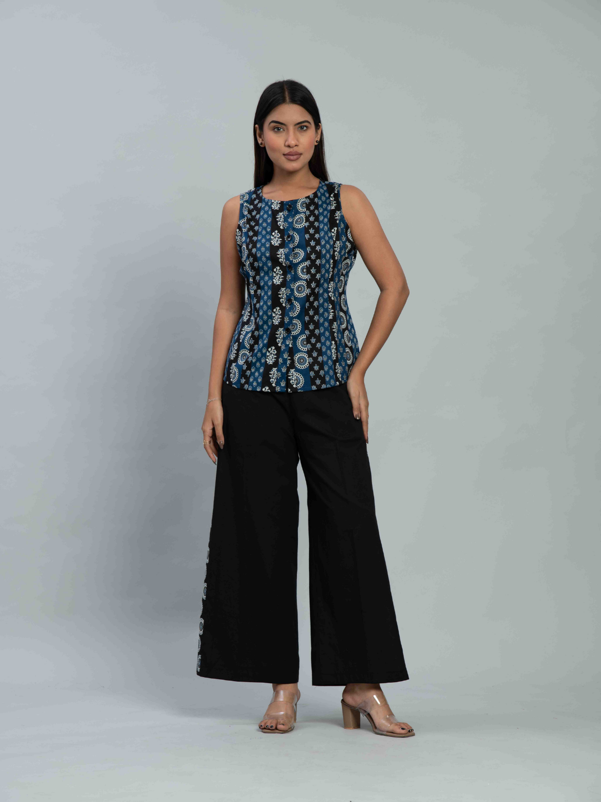 Black & Blue Waistcoat Co Ord set