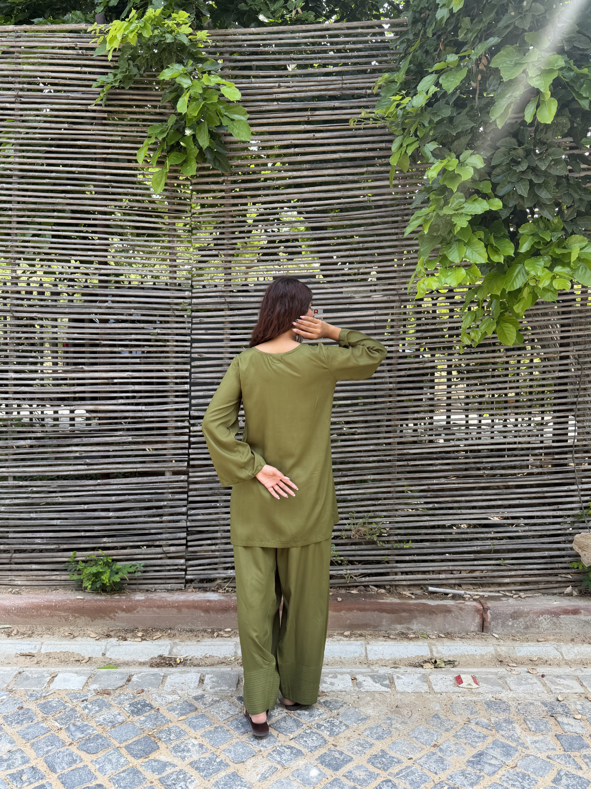 Green Solid Farshi Salwar set