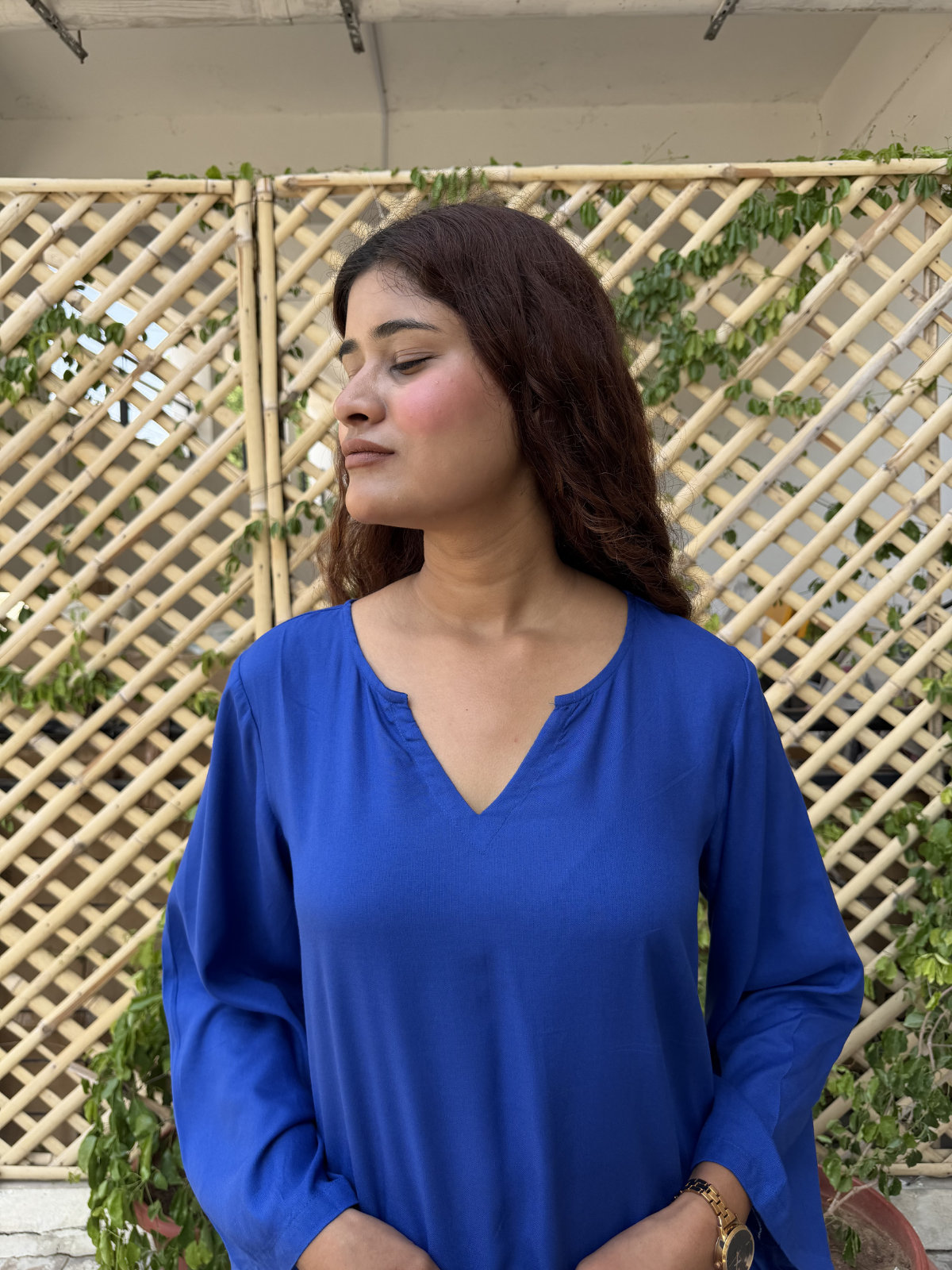 Blue Solid Farshi Salwar set