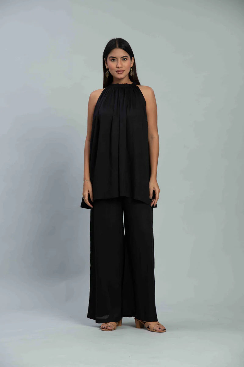 Black Halter Neck Matching couple set