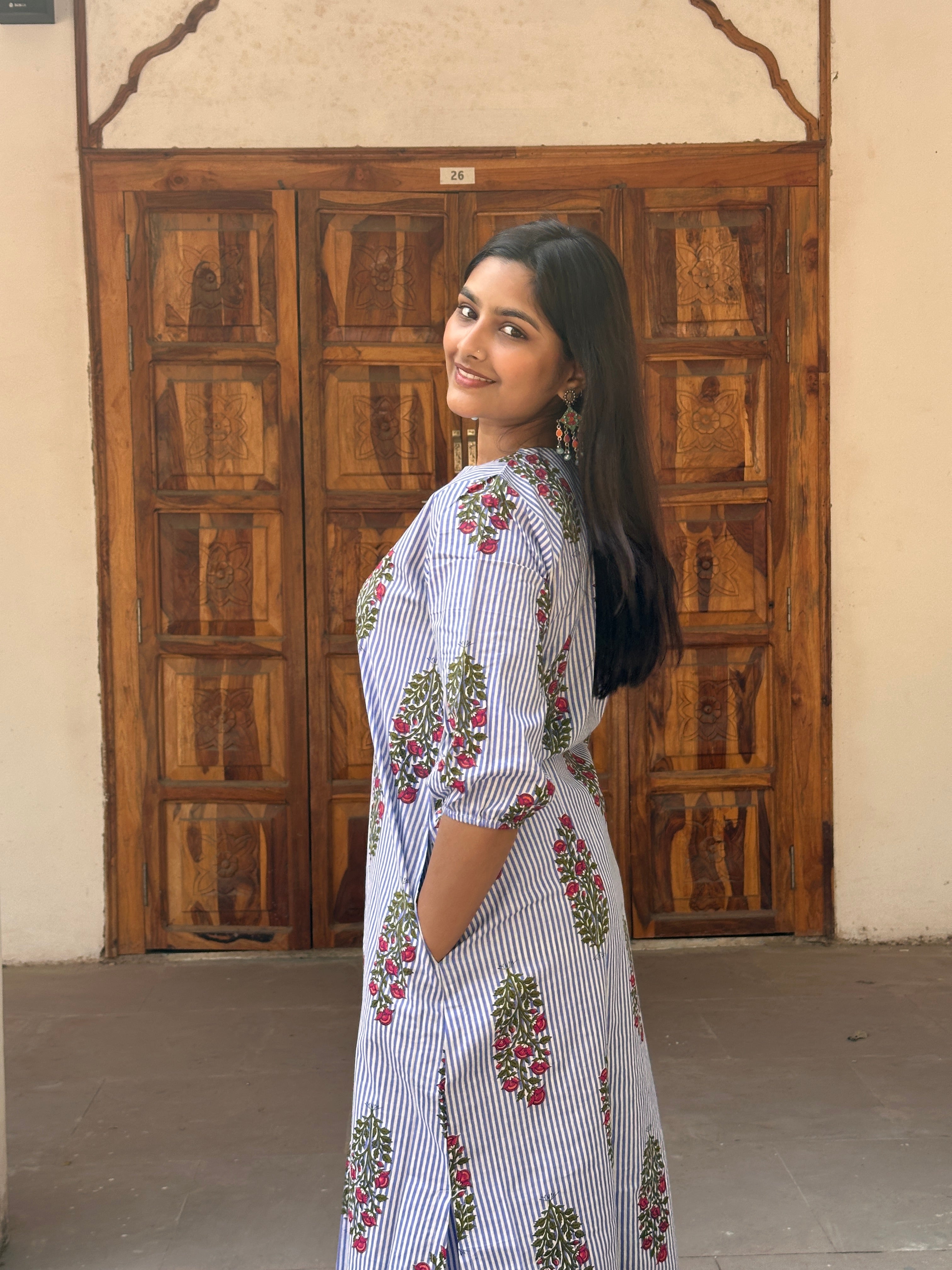 Baaori Floral Striped Cord Set