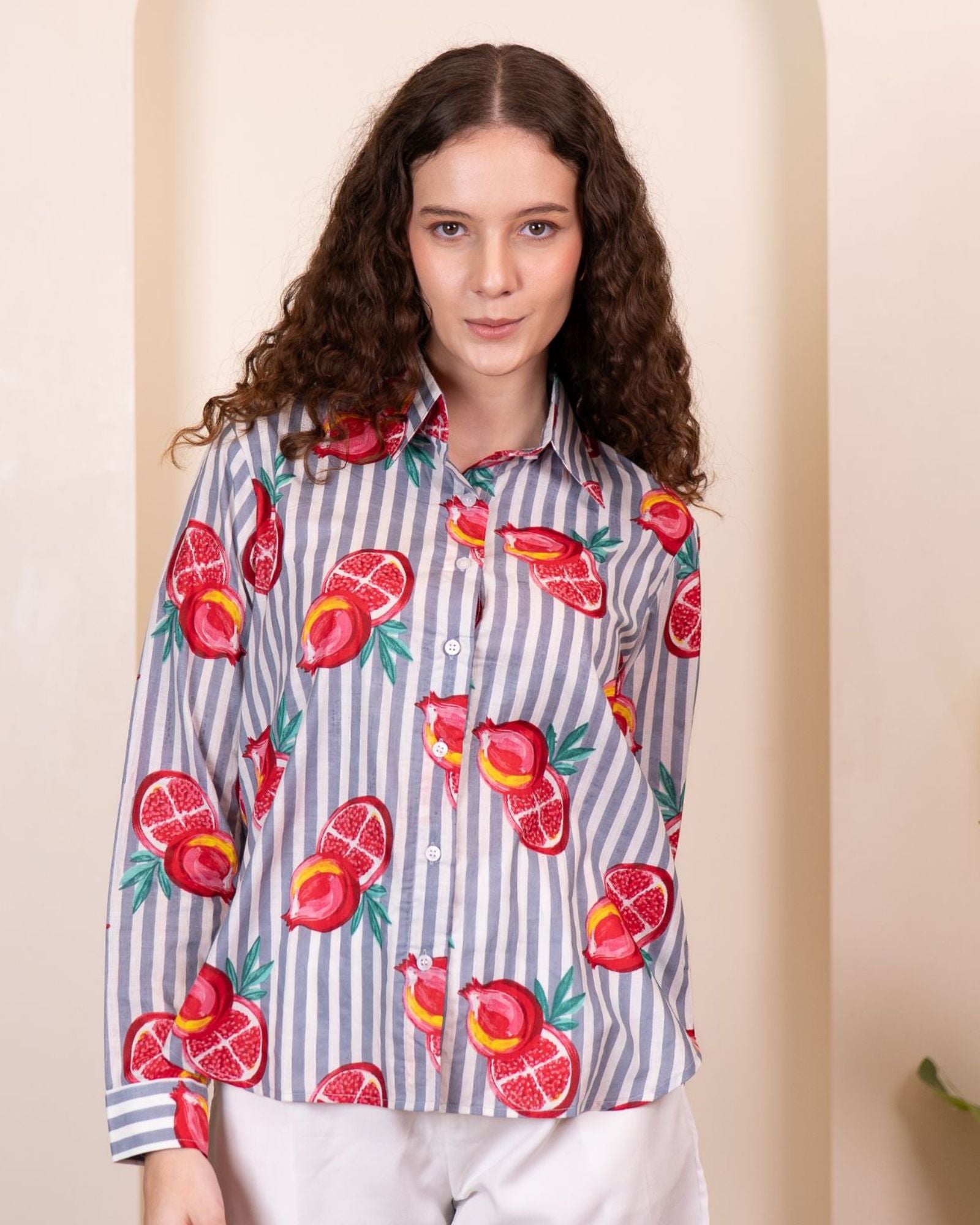 Grey White Pomegranate Shirt