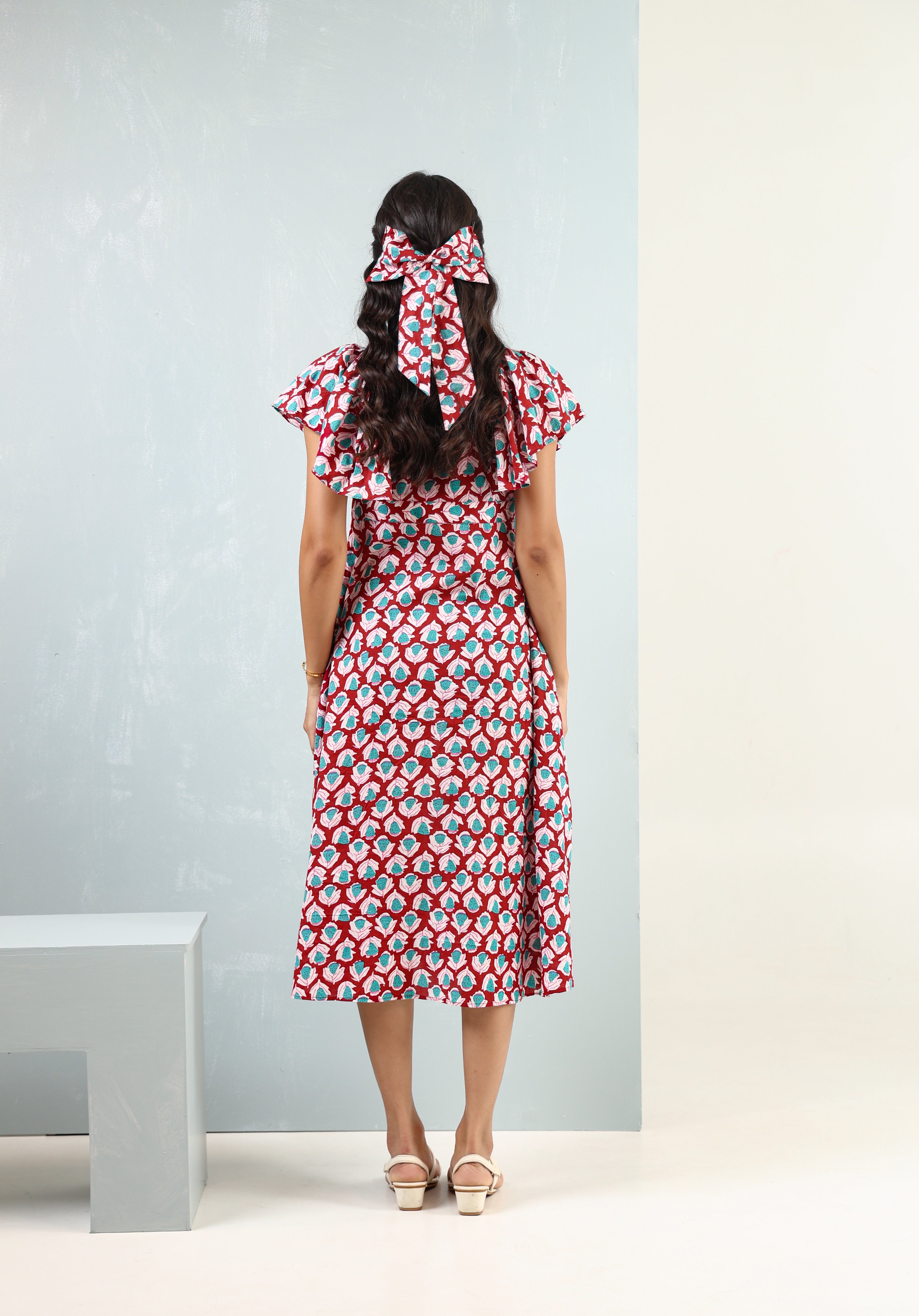 Cherry Slit Cotton Dress