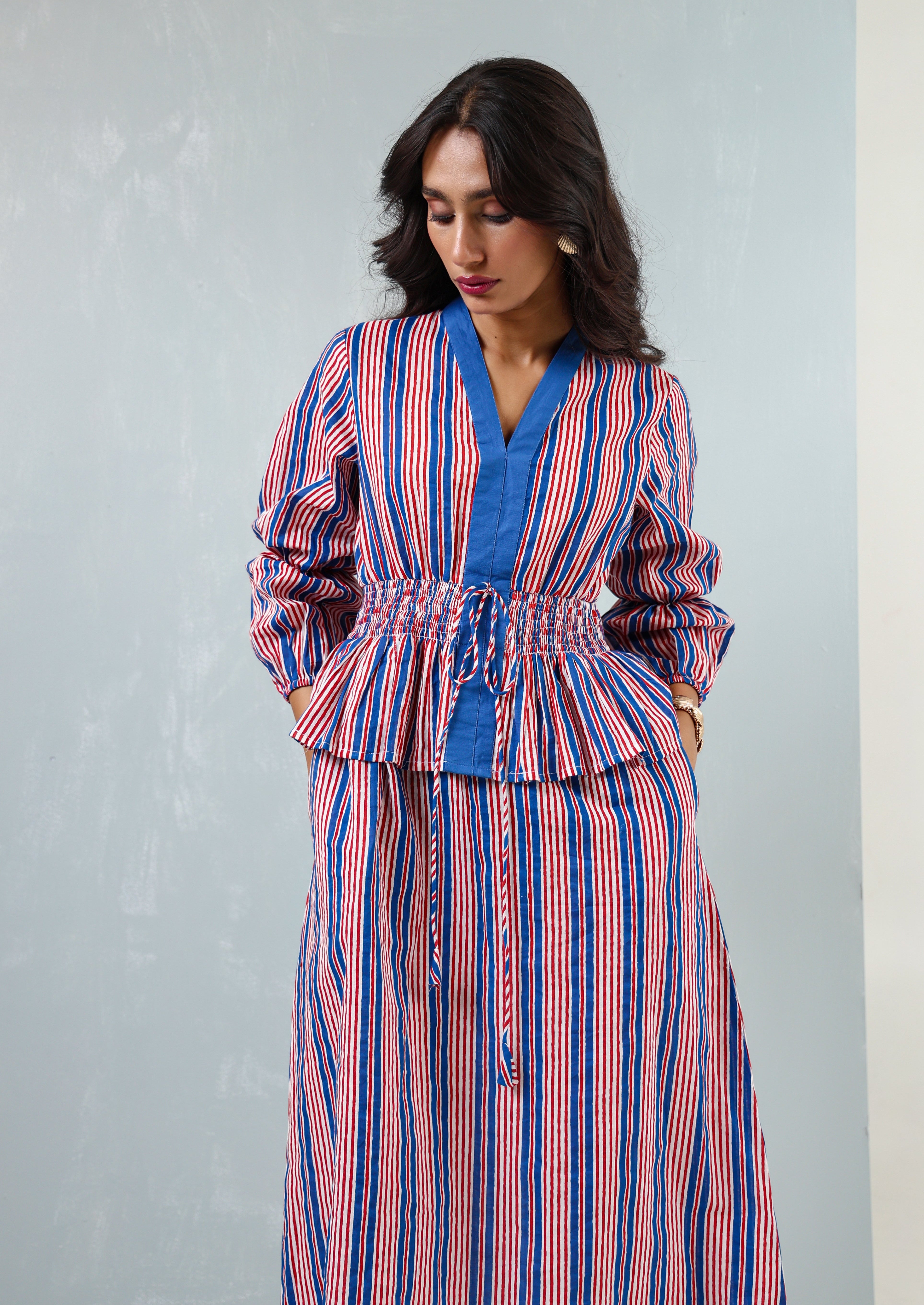 Hand-blocked Elasticated Long Dress