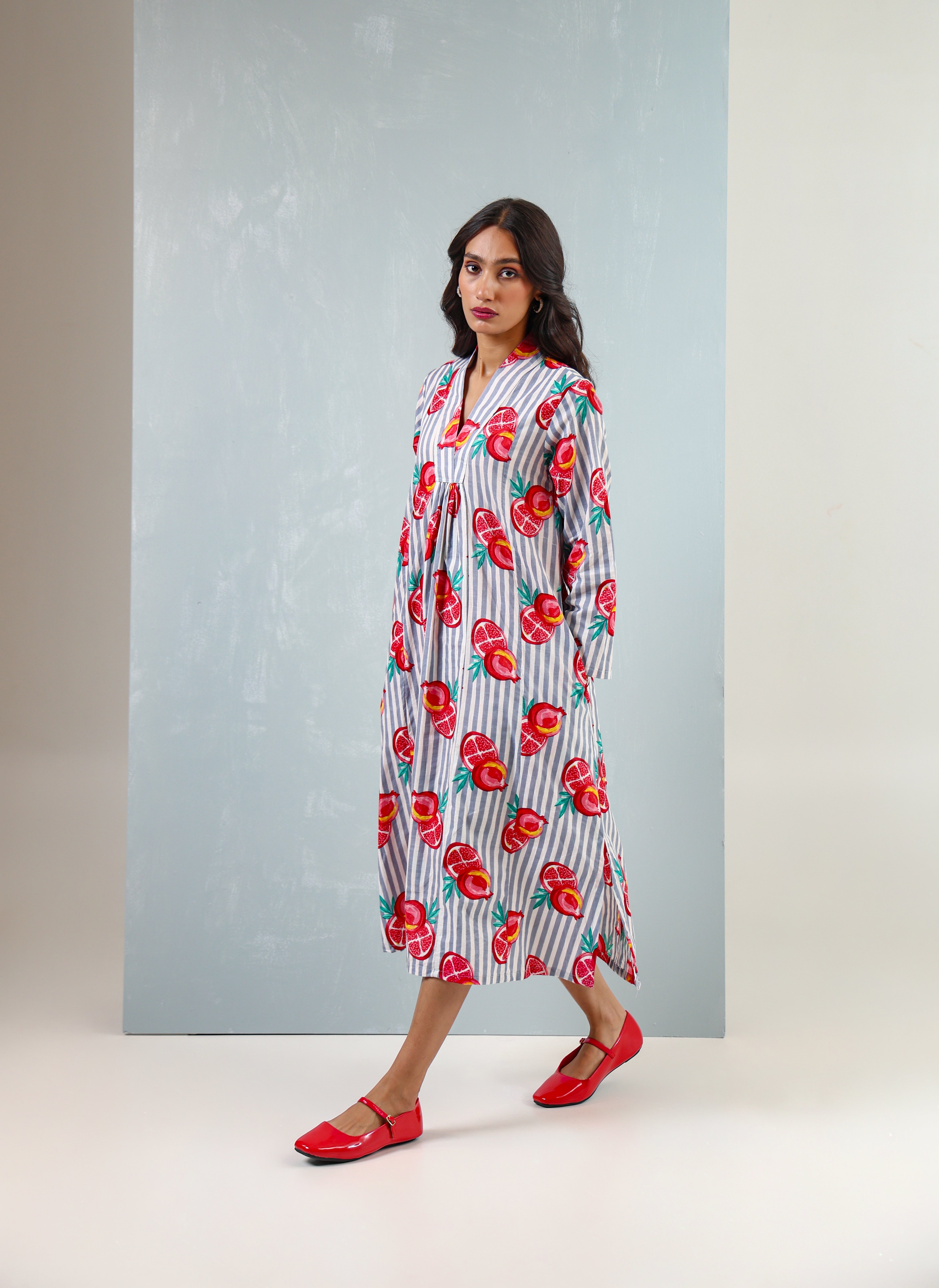 Red Blue Pomegranate Dress