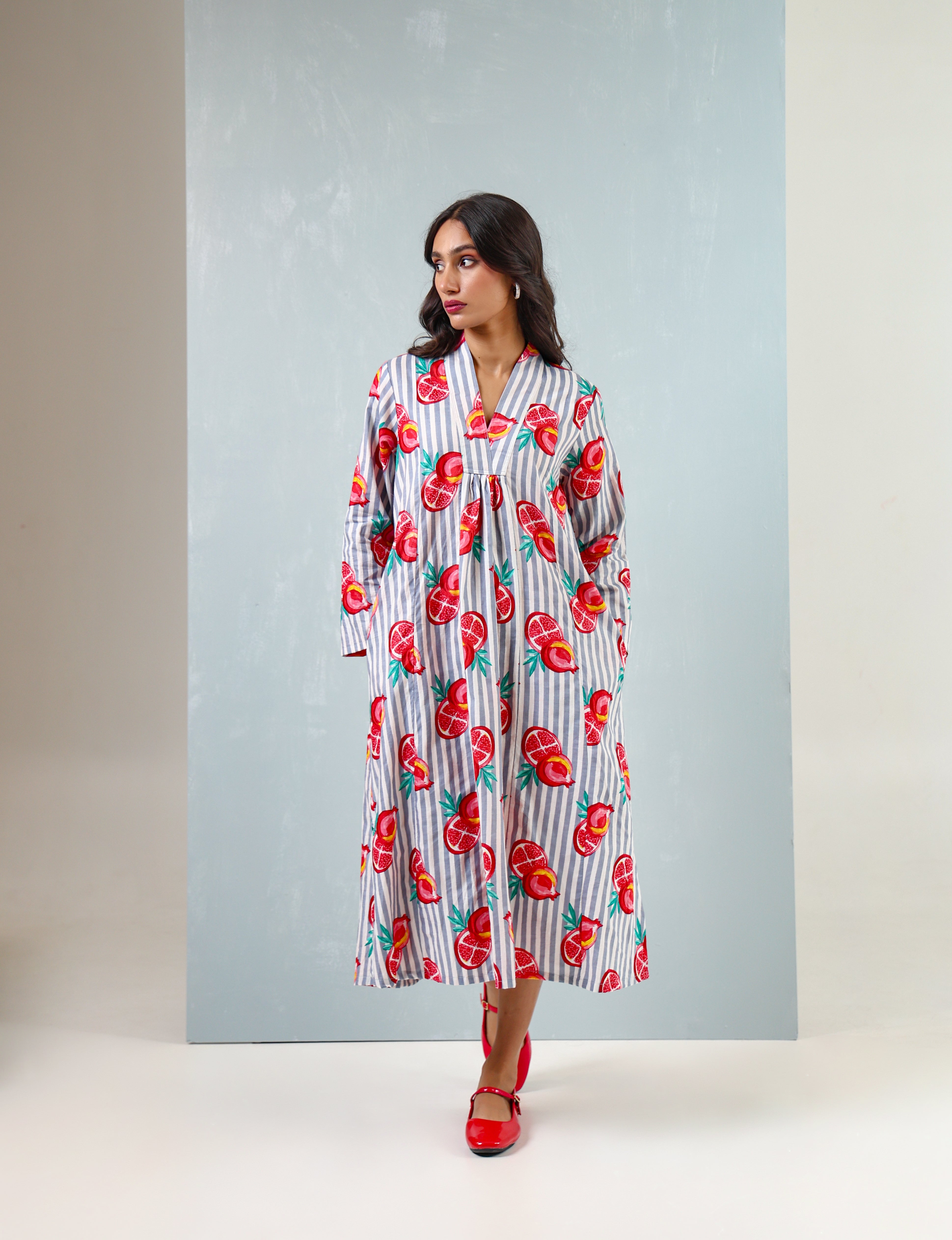 Red Blue Pomegranate Dress