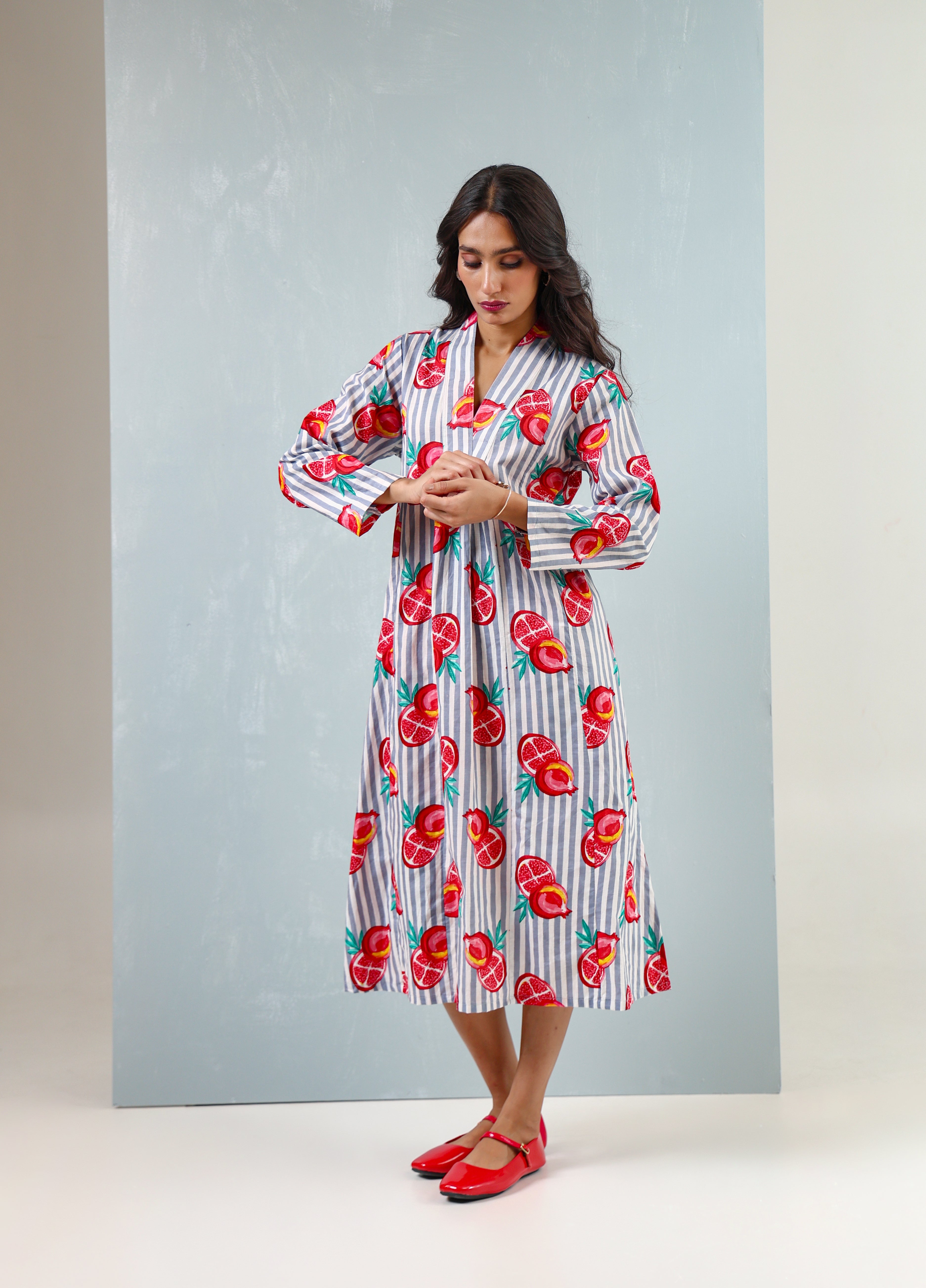 Red Blue Pomegranate Dress