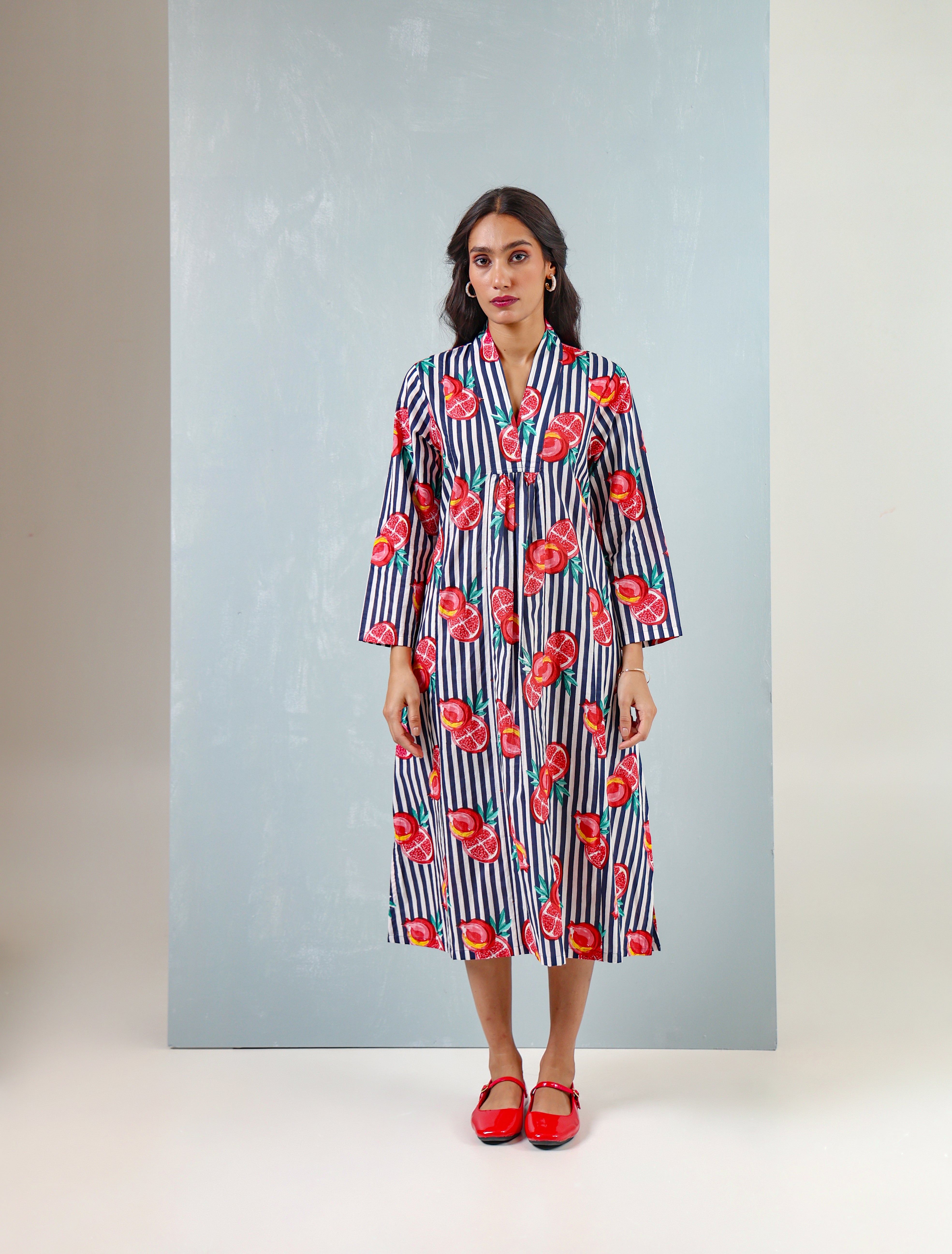 Red Blue Pomegranate Dress