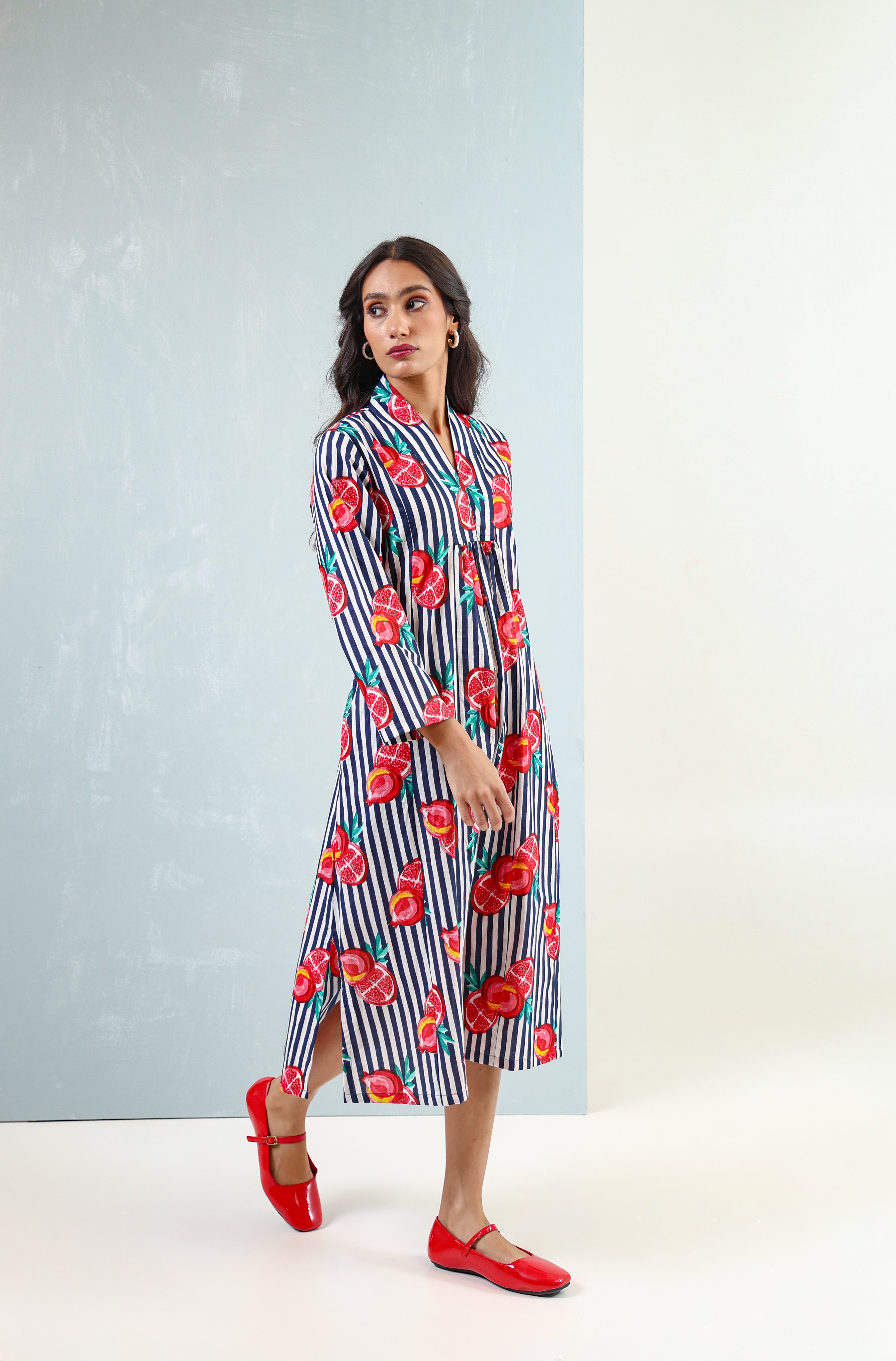 Red Blue Pomegranate Dress