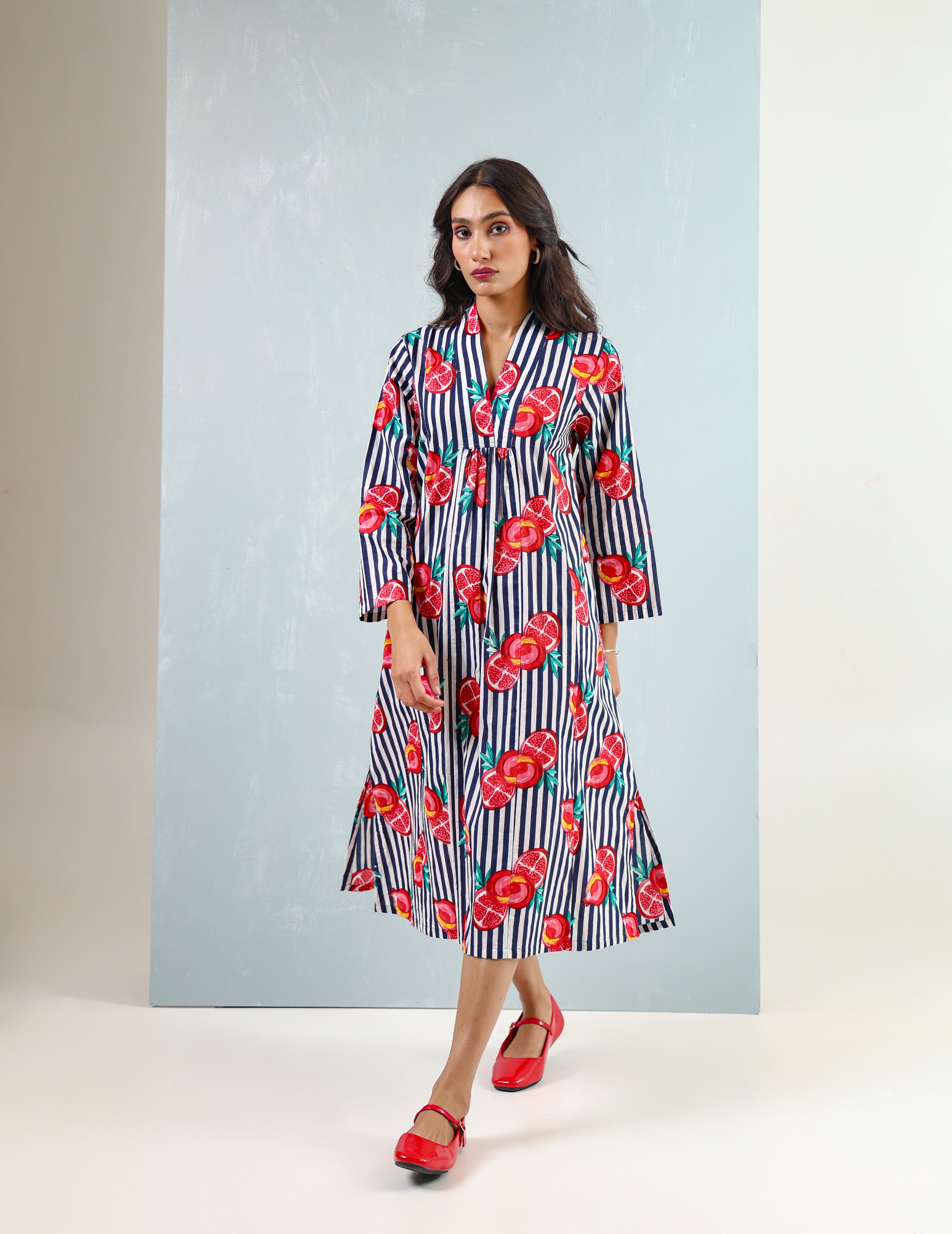 Red Blue Pomegranate Dress