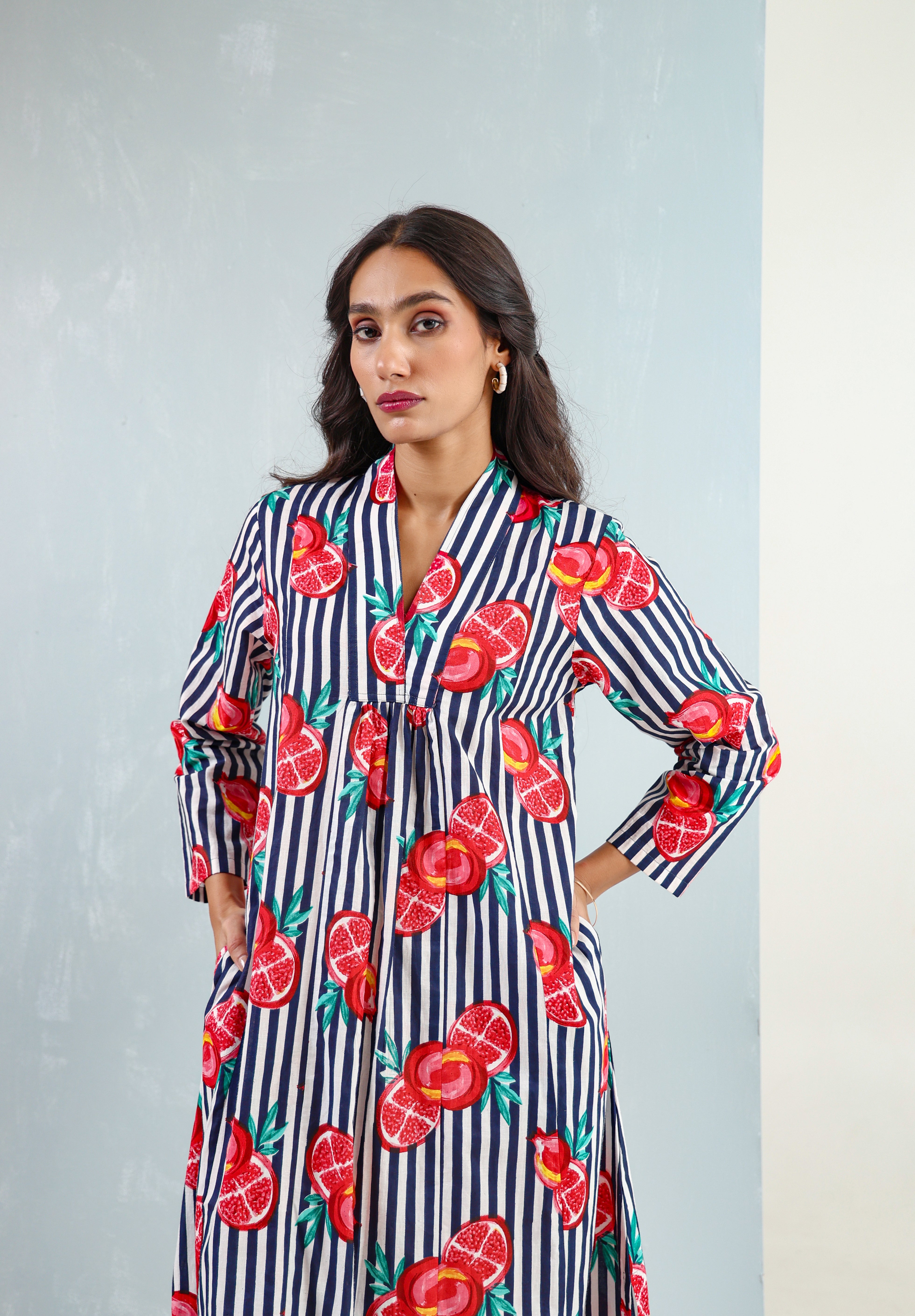 Red Blue Pomegranate Dress