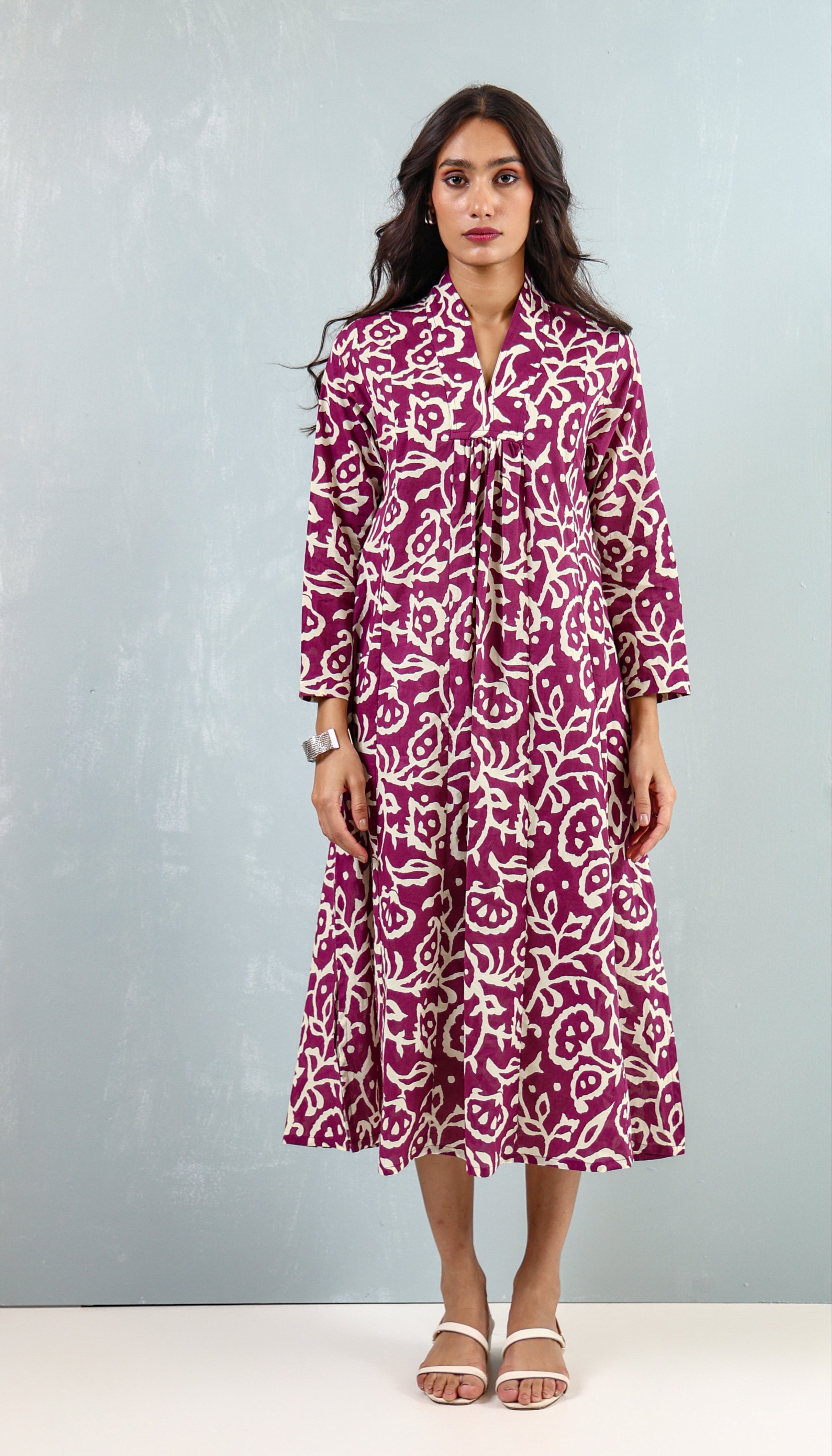 Nude Floral Day Dress