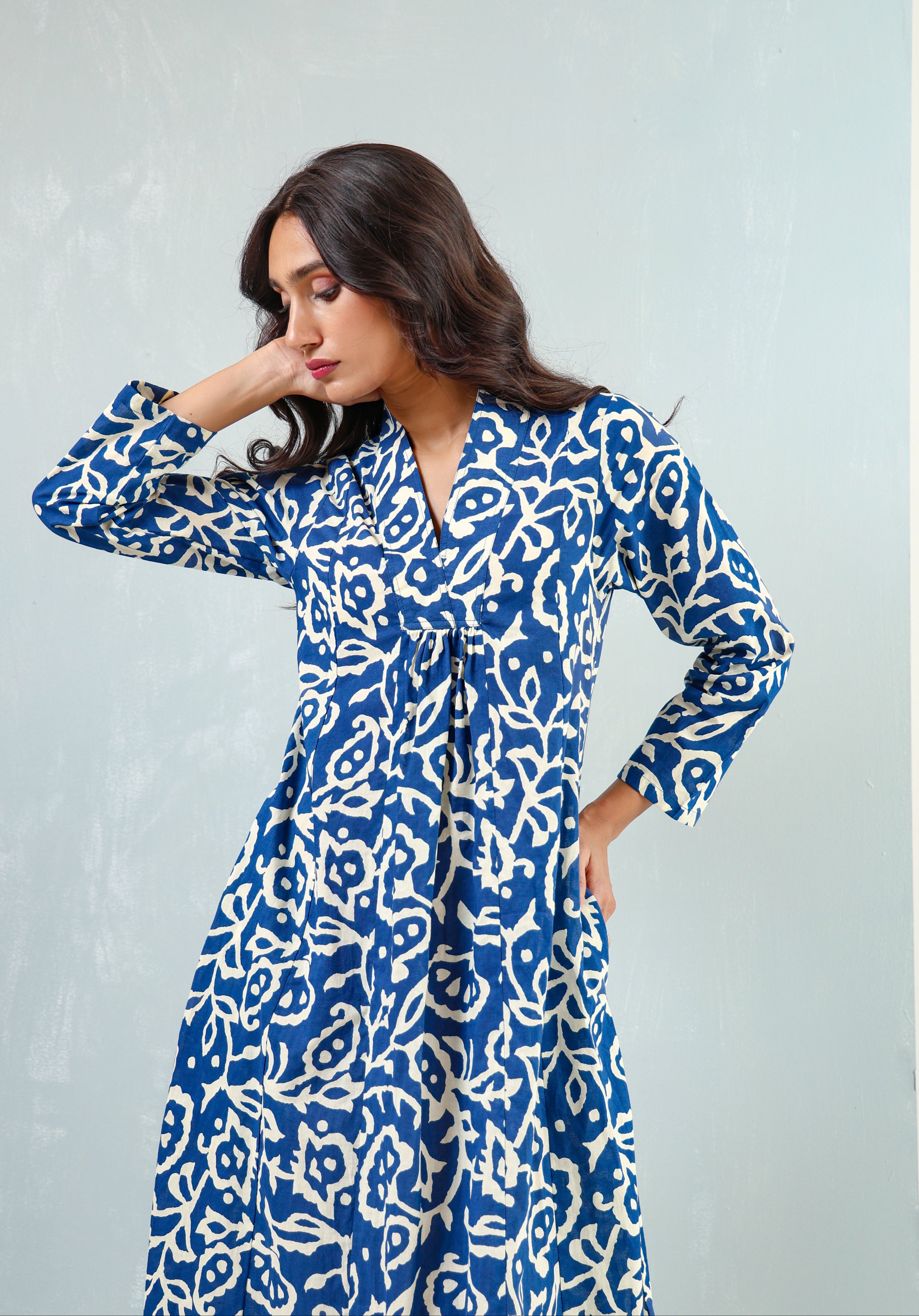Nude Floral Day Dress