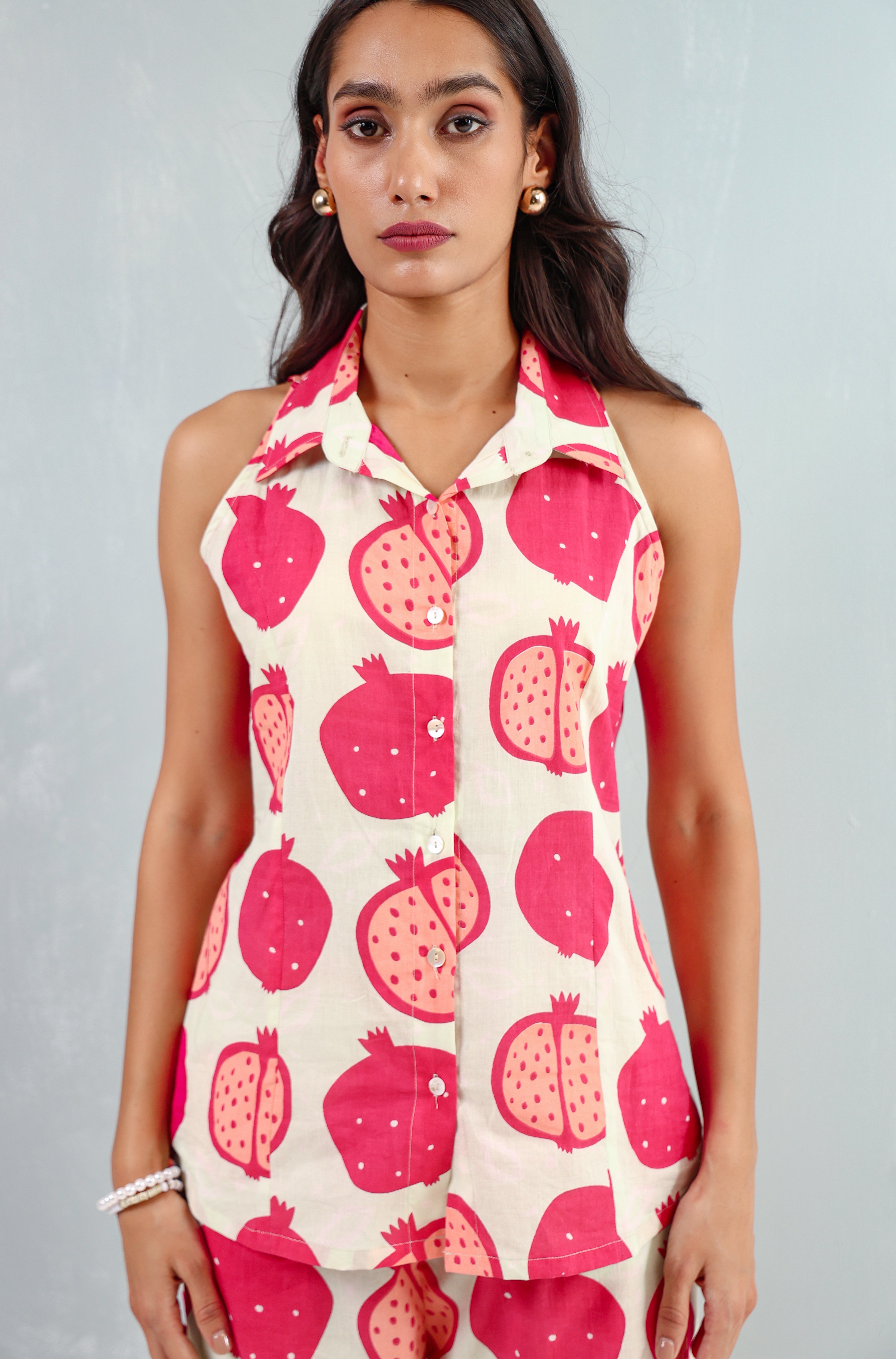 Printed Sleeveles Co ord Set