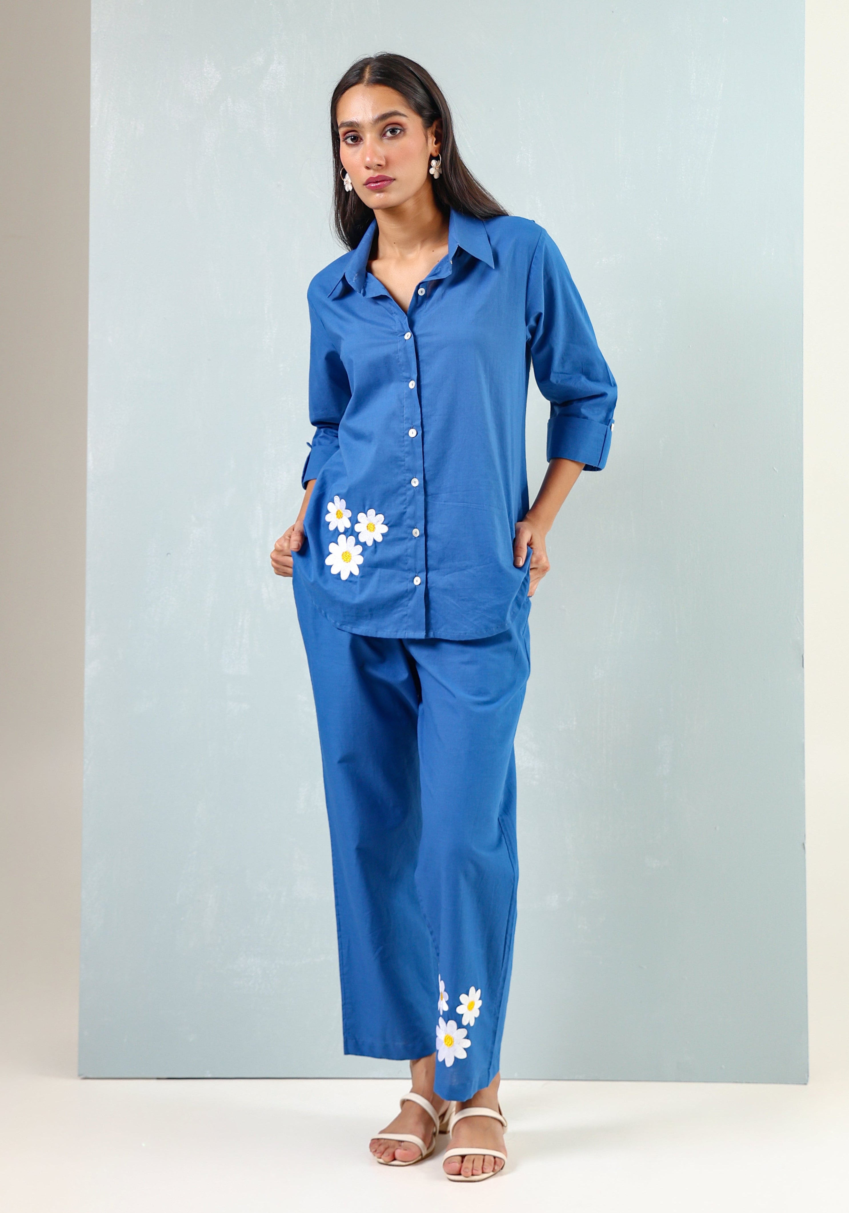 Blue Daisy Co-Ord Set