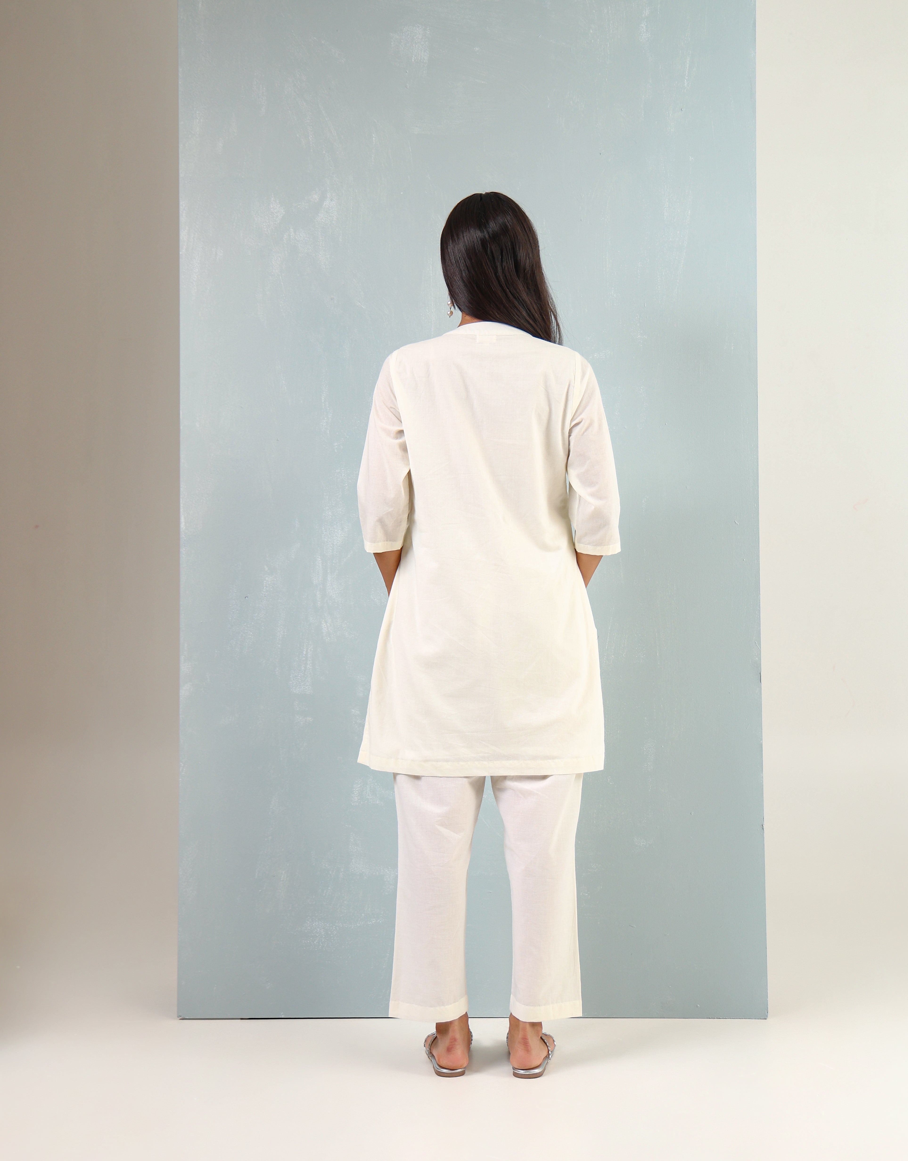 Lotus Embroidered Kurta Set