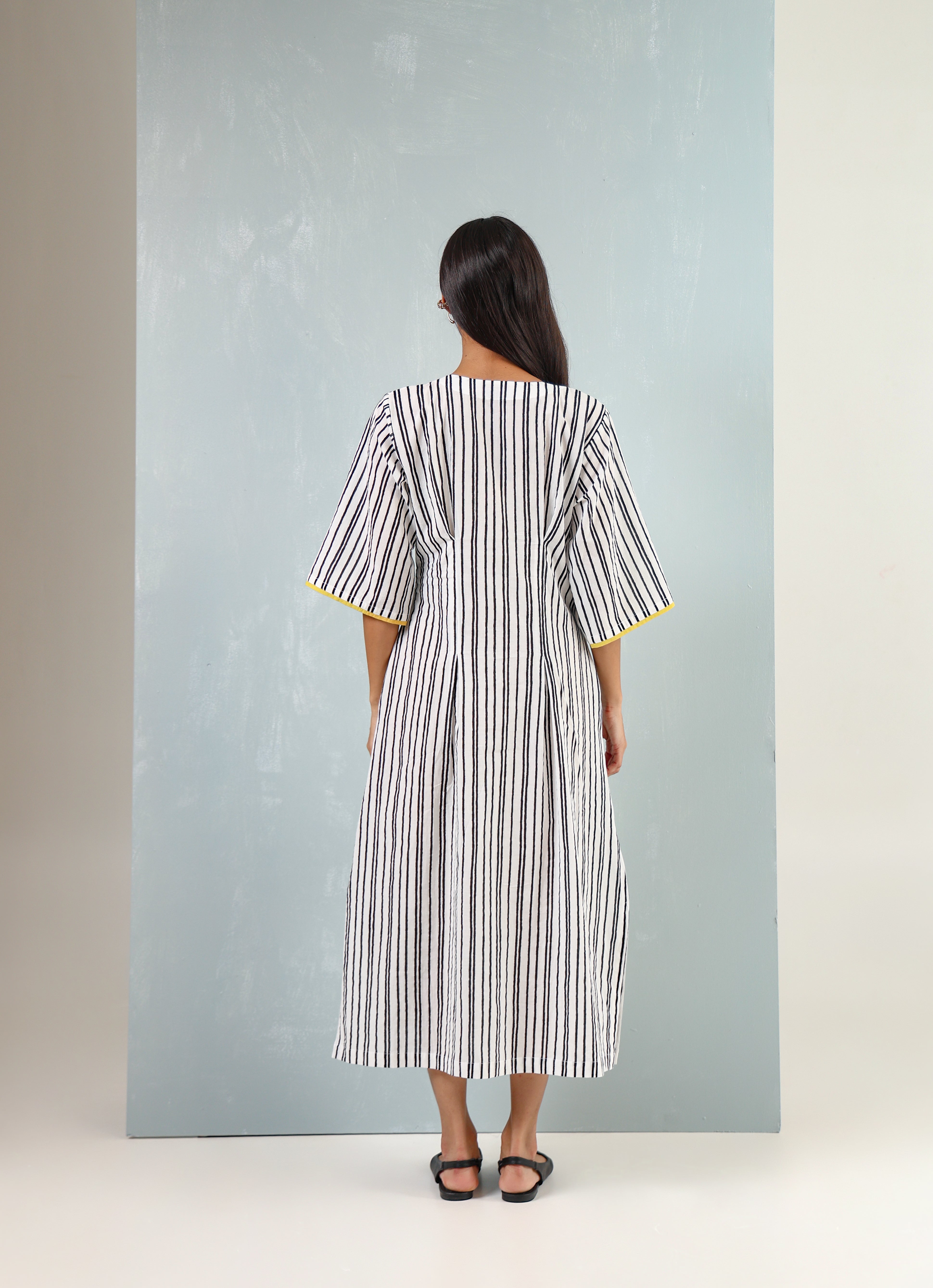 Black and White Striped Boxy Dress