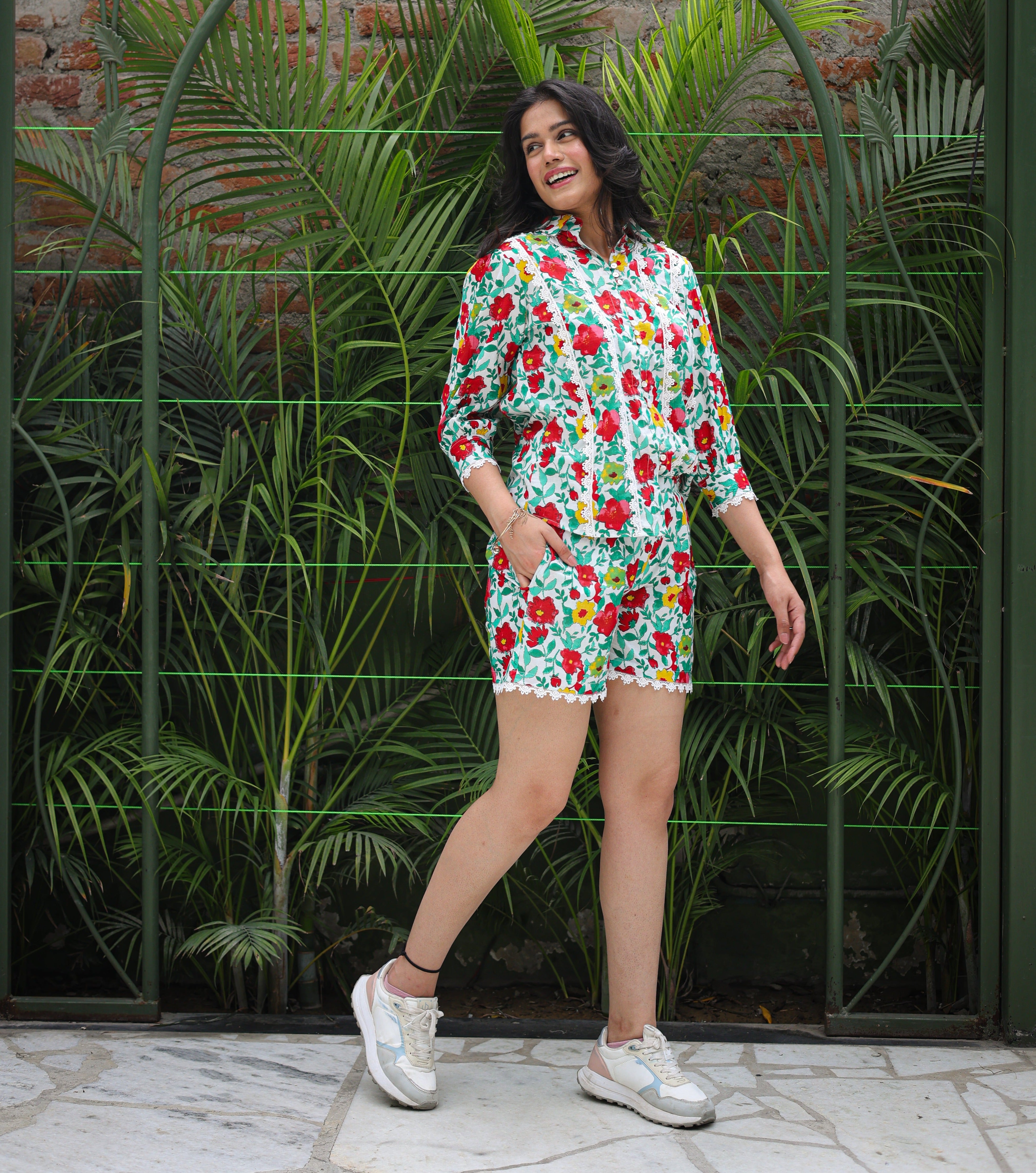Green Bloom Summer Co-ord Set