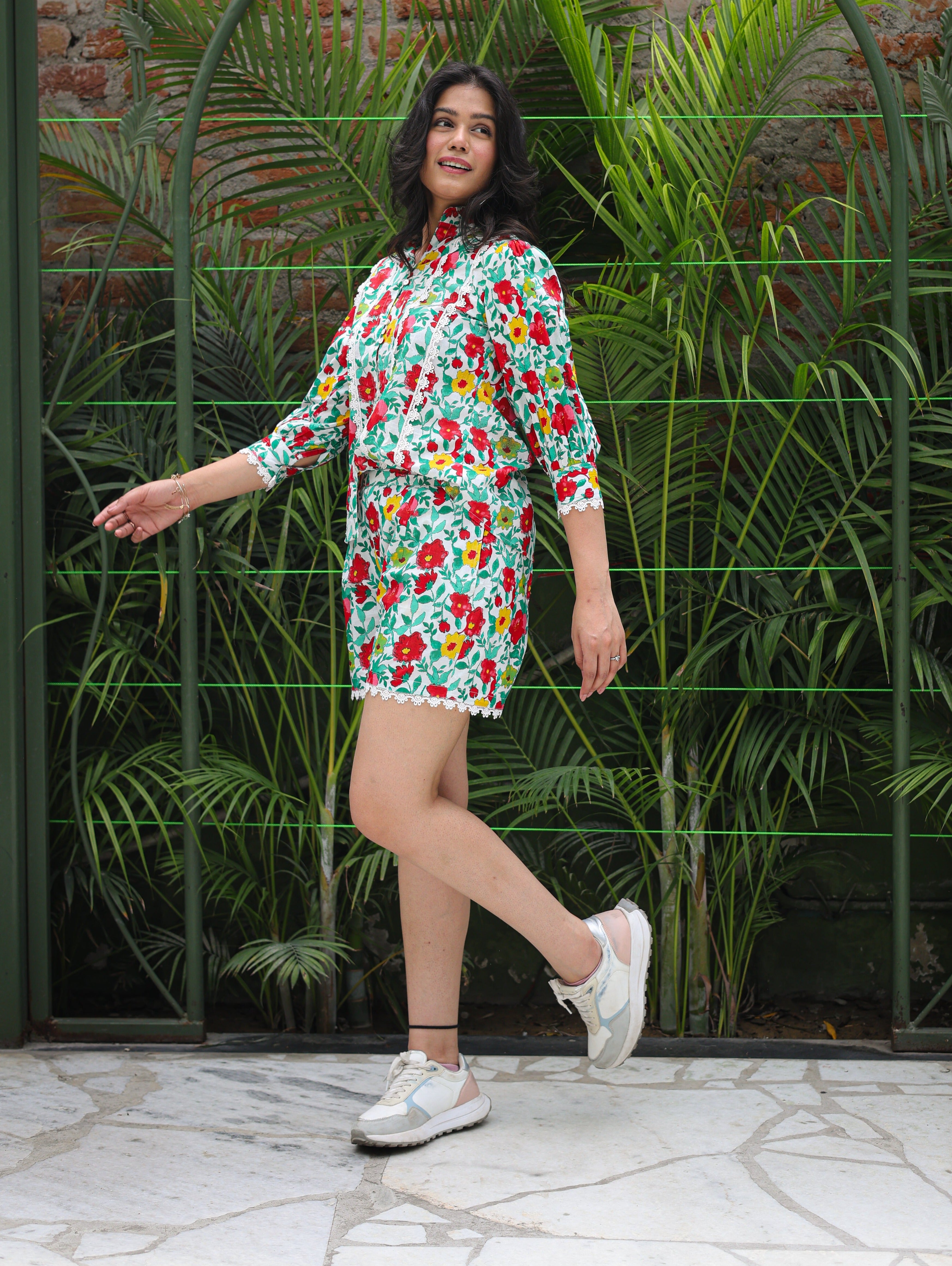 Green Bloom Summer Co-ord Set
