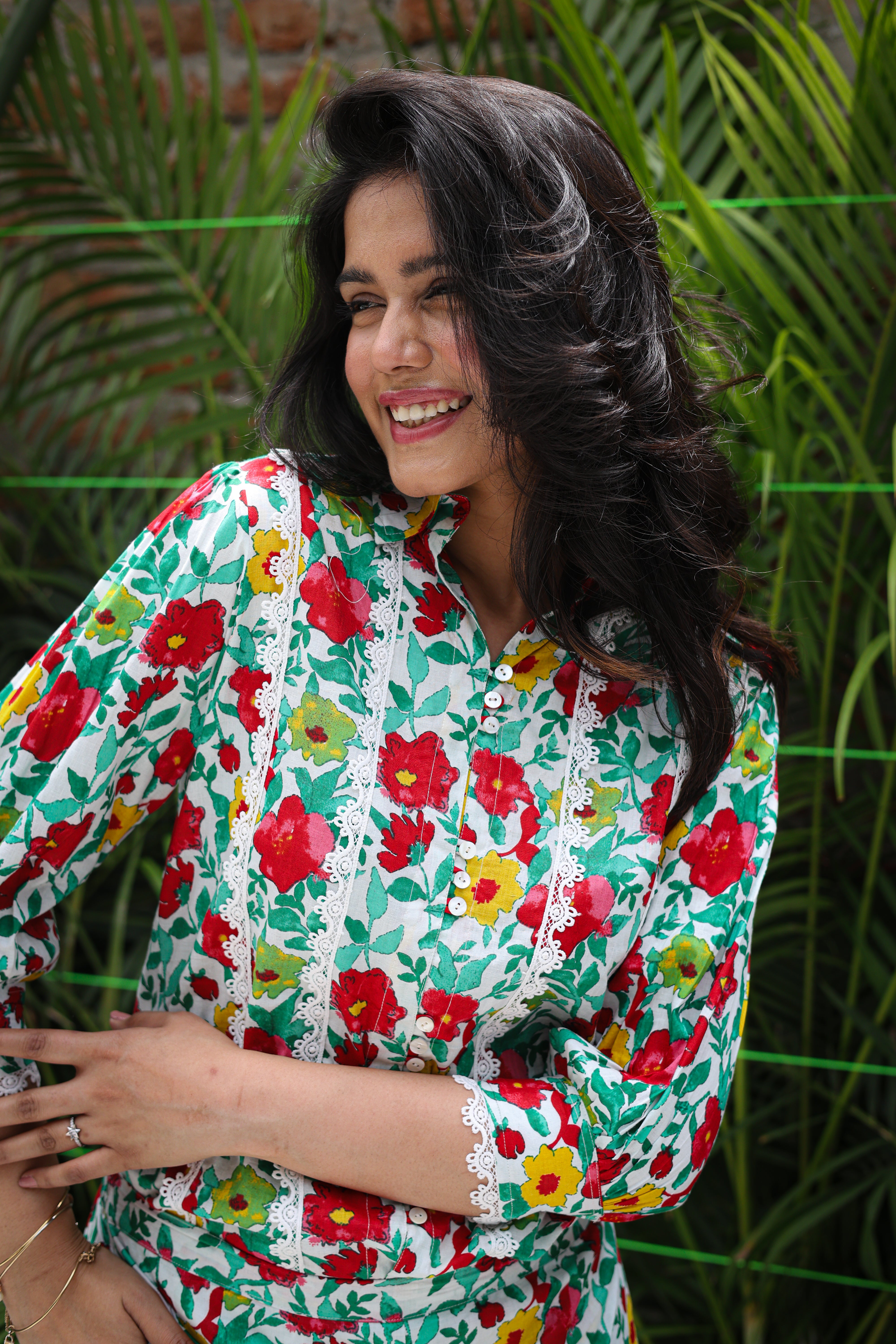 Green Bloom Summer Co-ord Set