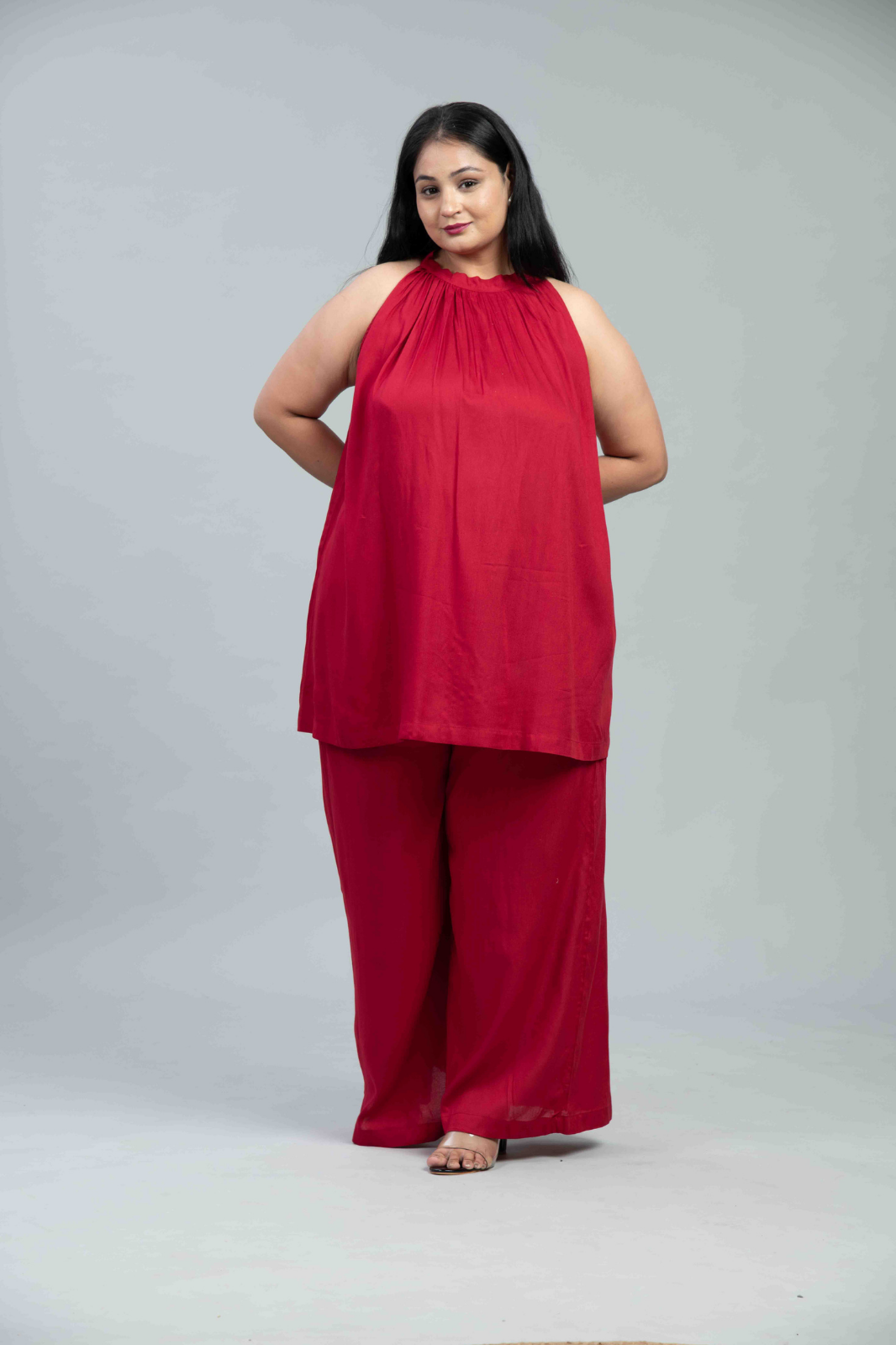 Cherry Red Halter Neck Co-Ord Set