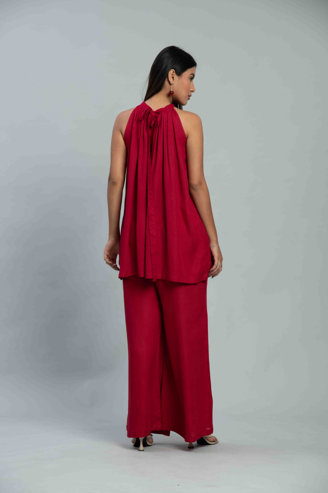 Cherry Red Halter Neck Co-Ord Set