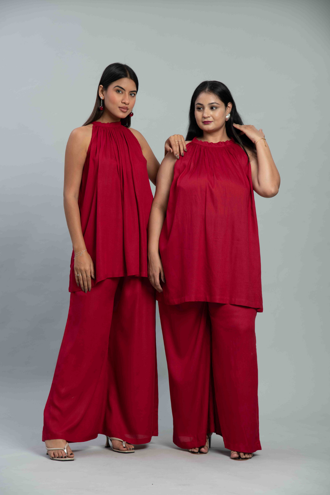 Cherry Red Halter Neck Co-Ord Set