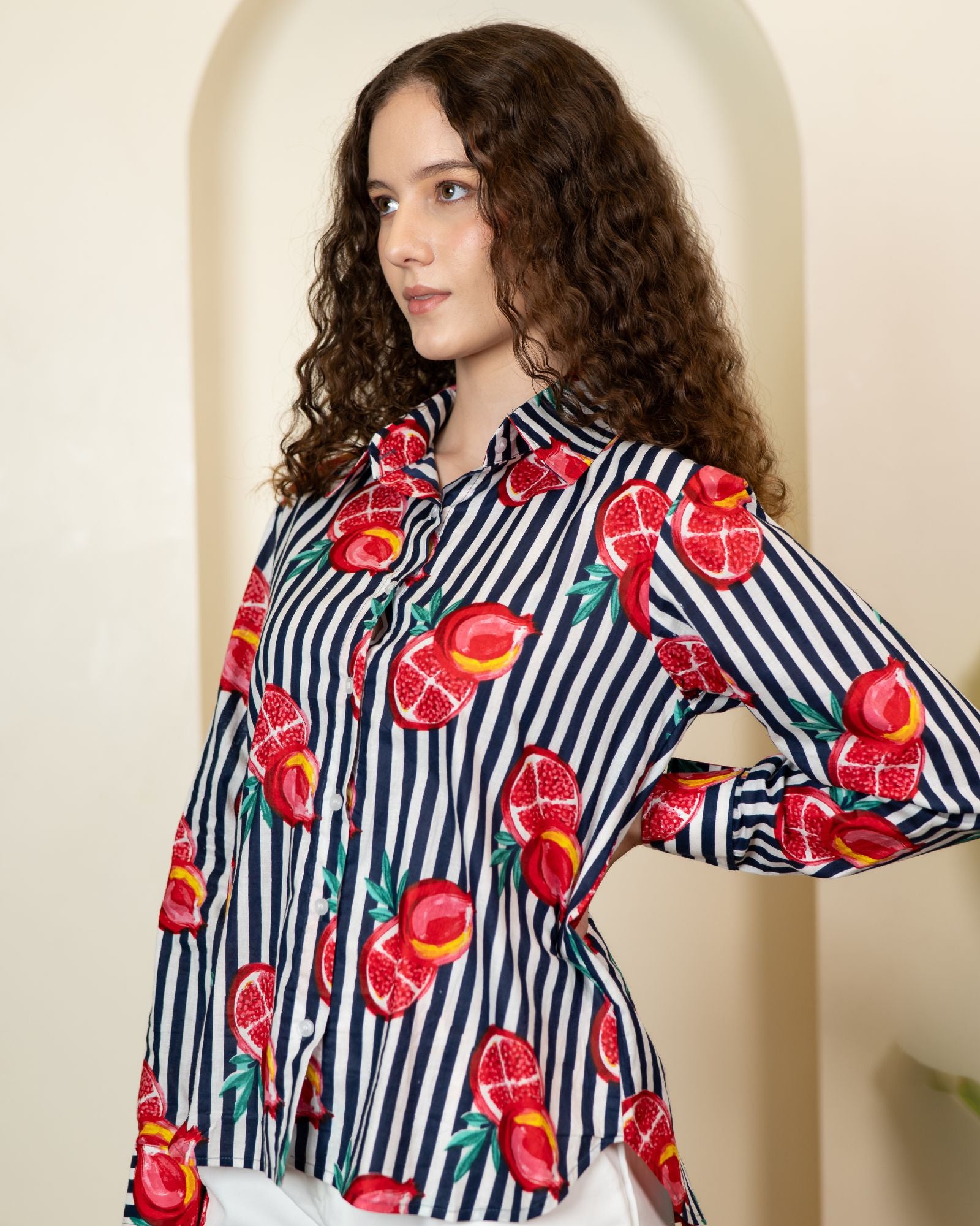 Blue White Pomegranate Shirt