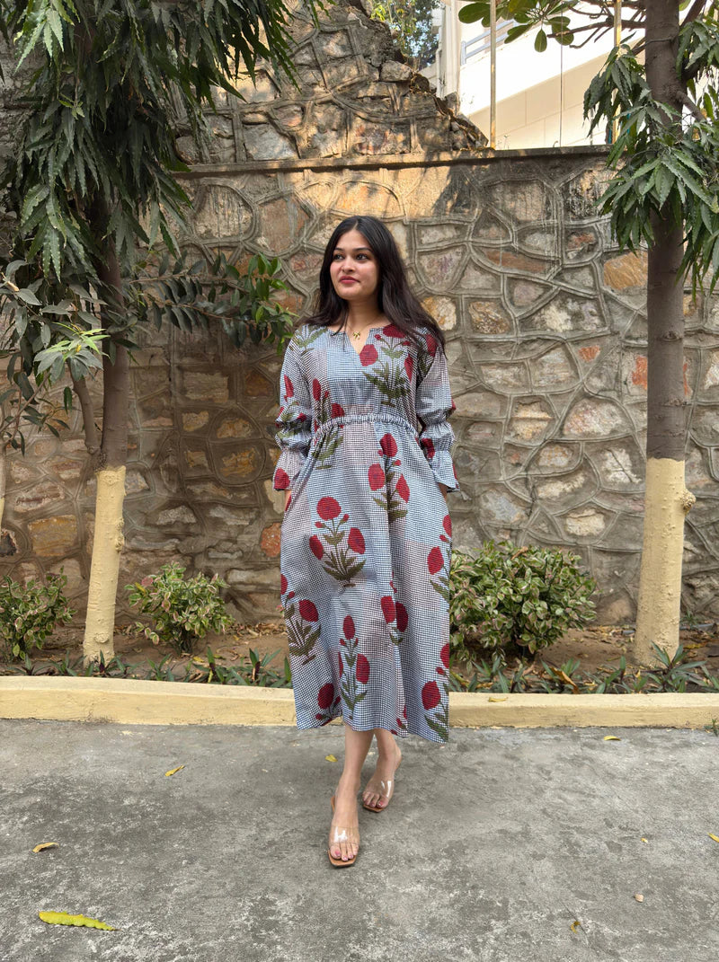 Floral Gingham Matching Couple Set