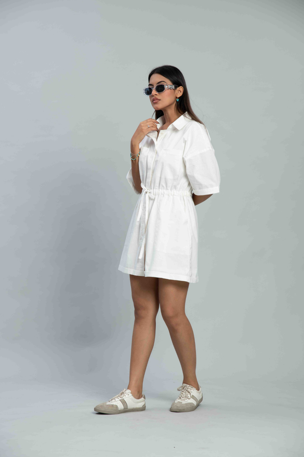 Classic White Short Dress