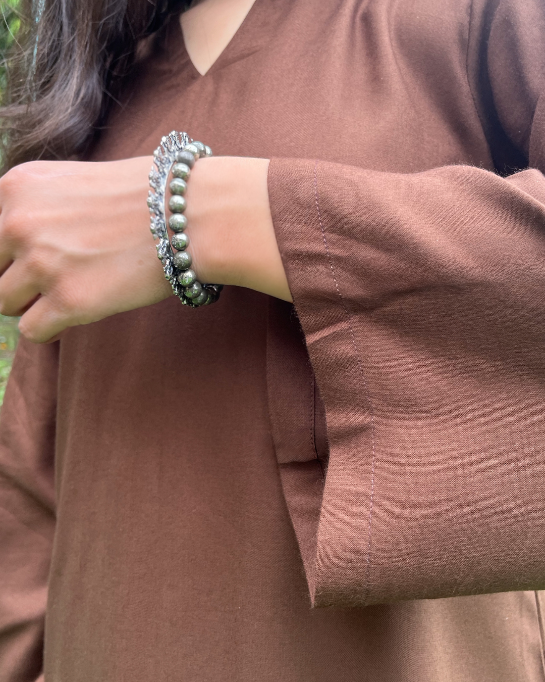 Coffee Brown Solid Farshi Salwar Set