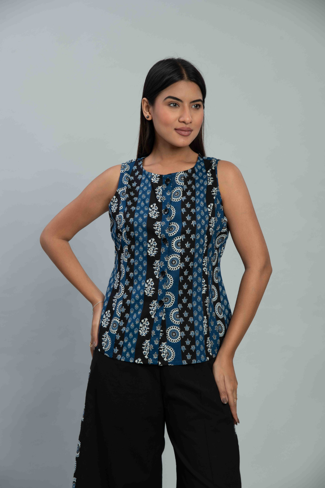 Black & Blue Waistcoat Co Ord set