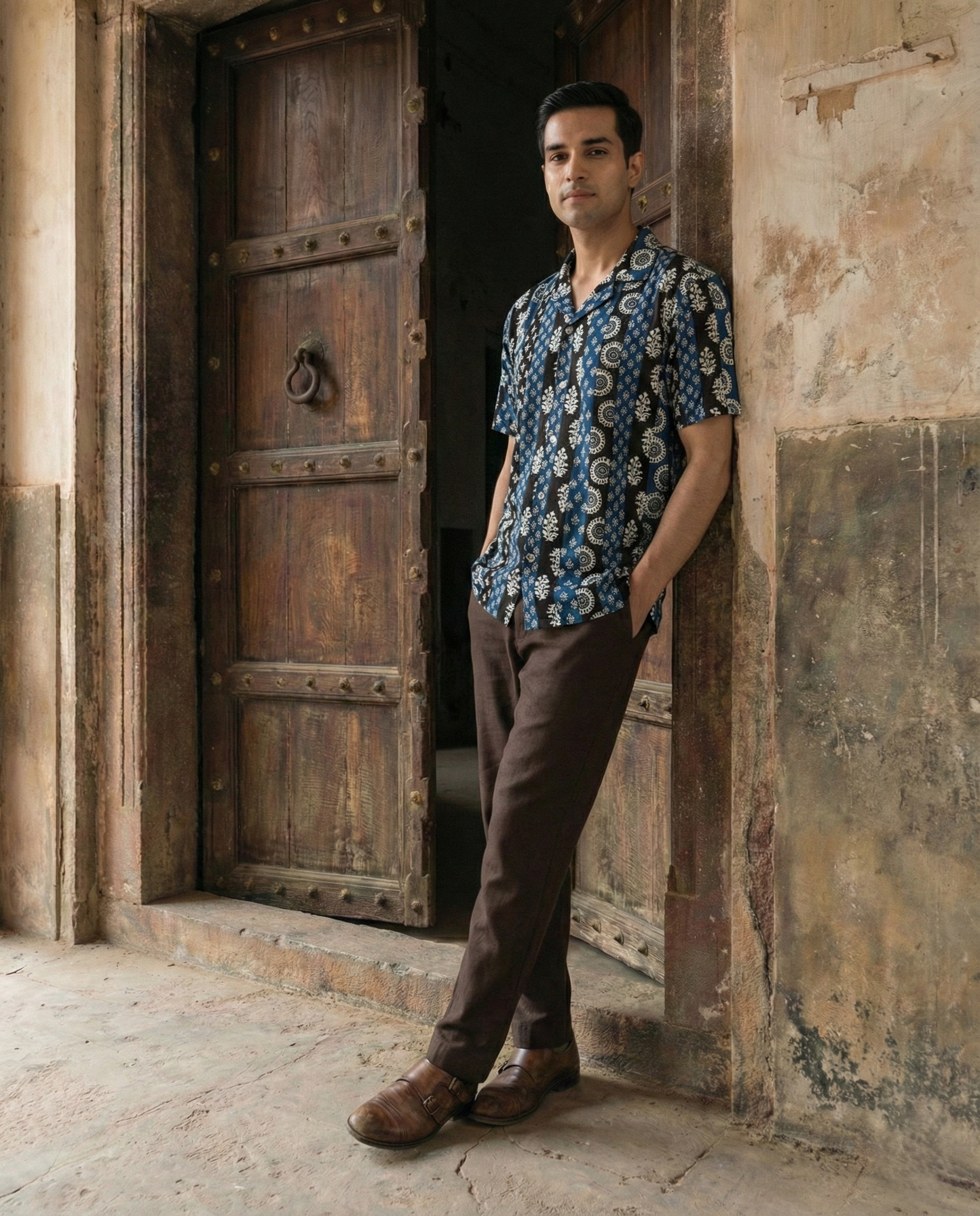 Indigo Ajrakh Print Matching couple set