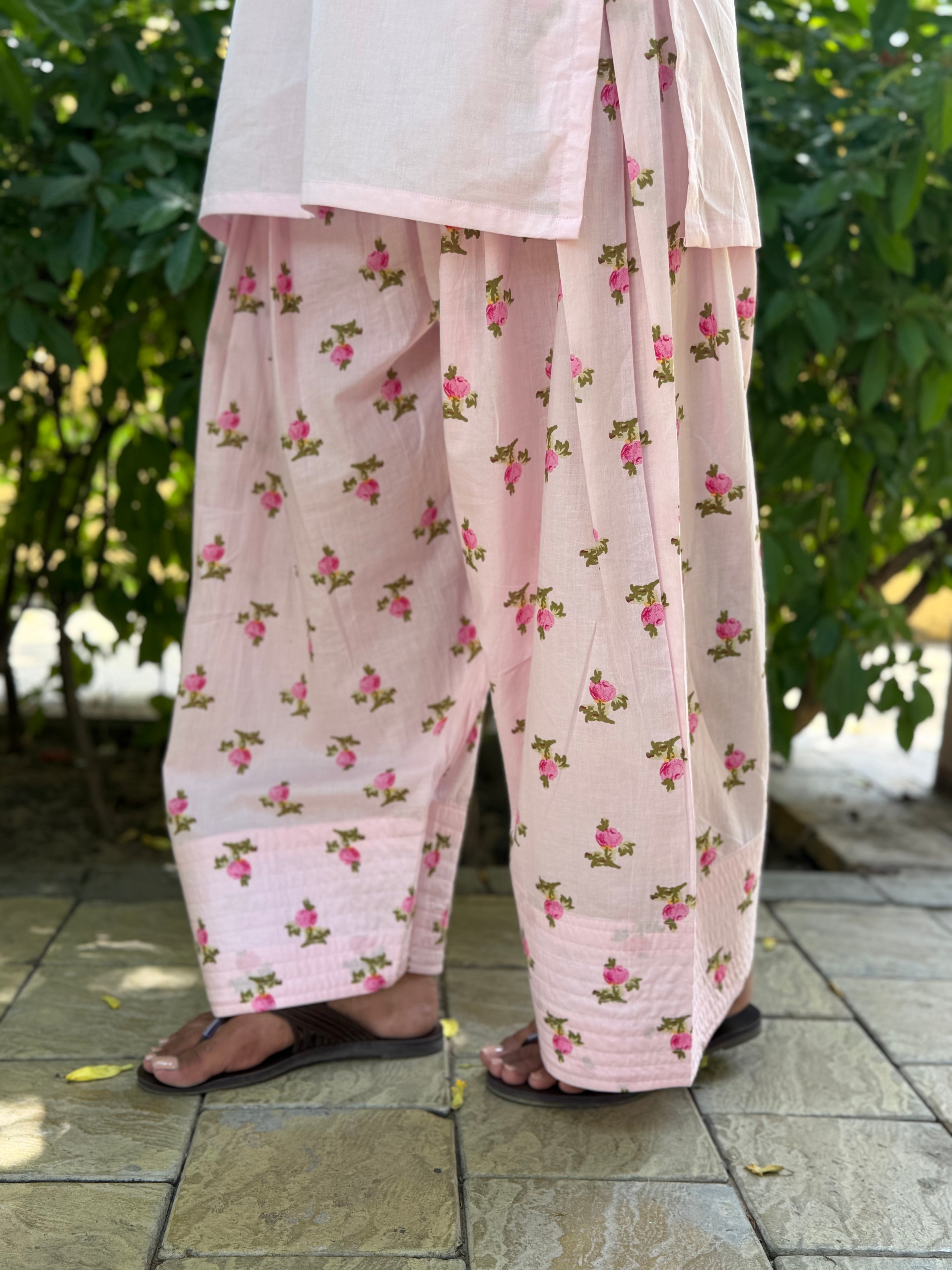 Pink Farshi Set With Dupatta