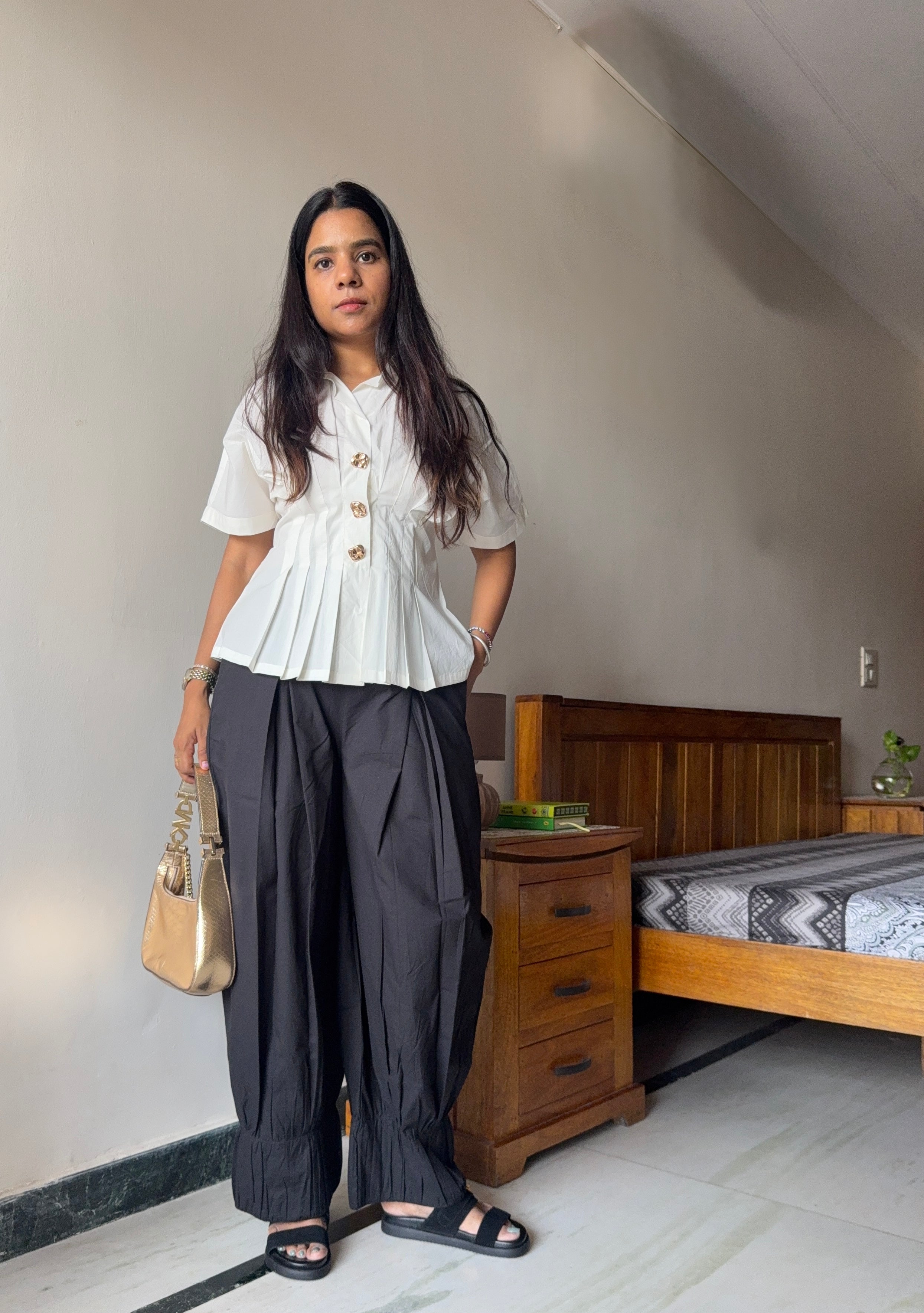 (Pick your color comb)Fitted Shirt & Balloon Pant set