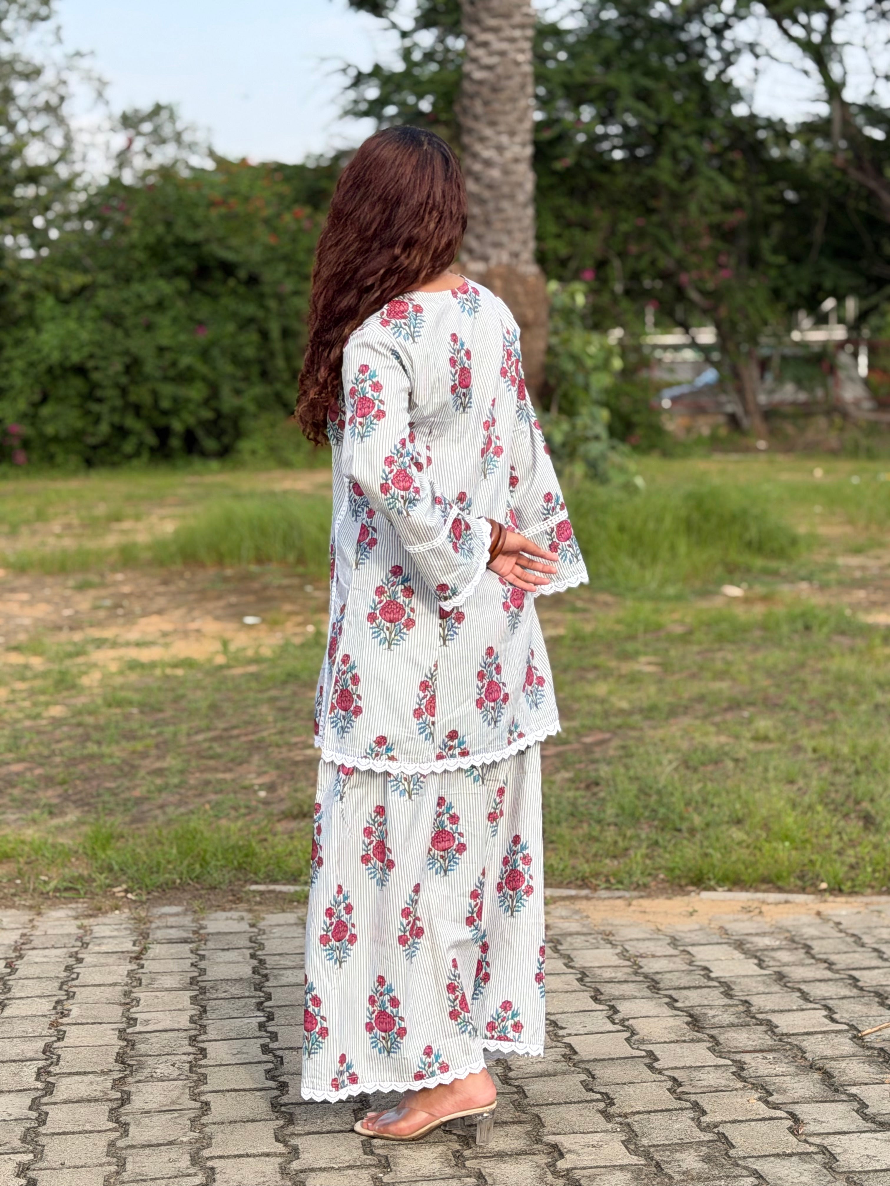Grey palazzo farshi set