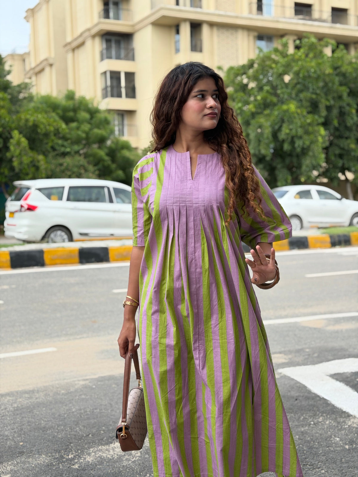 Lavender Green stripe Anti fit co-ord set