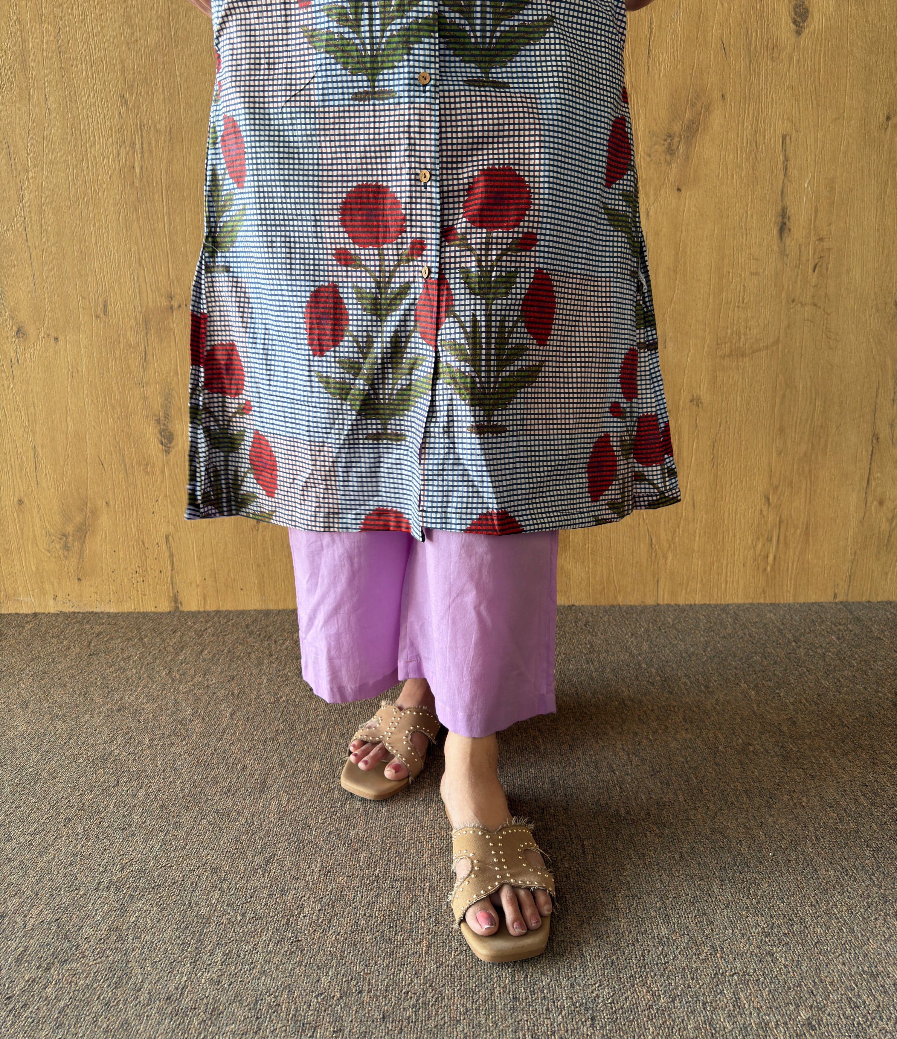 Floral Gingham Matching Couple Set