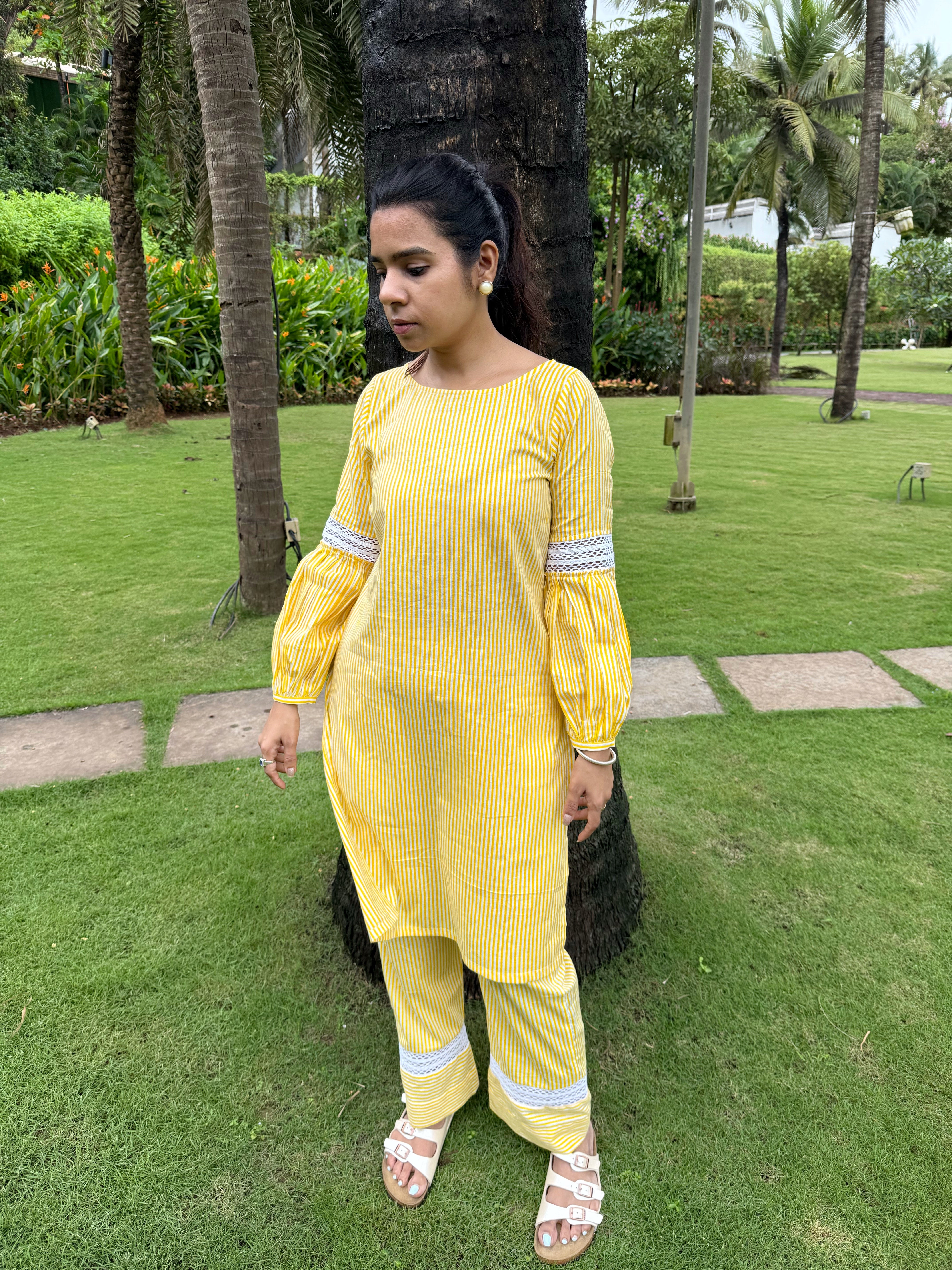 Striped Cotton Tunic Set