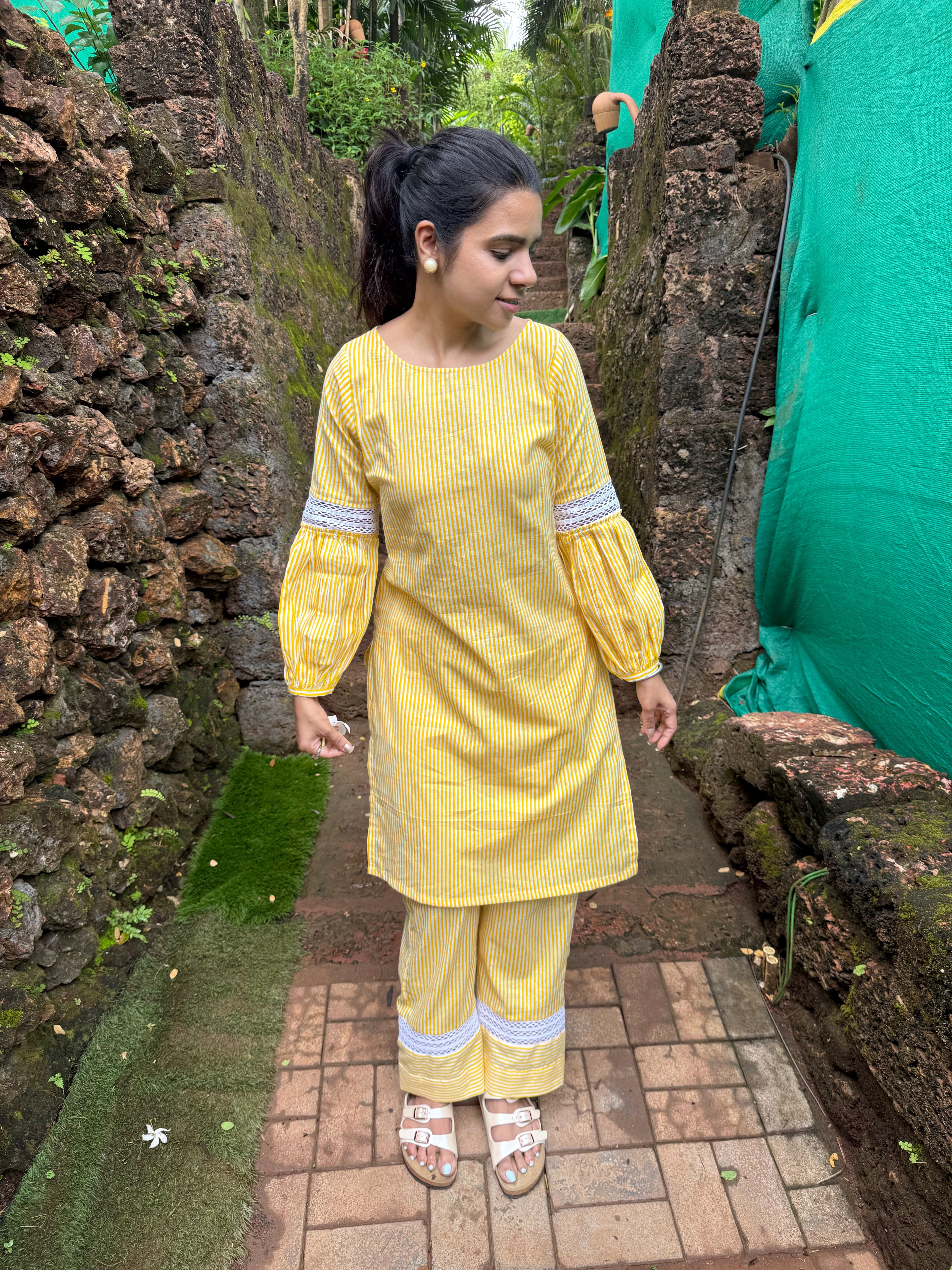 Striped Cotton Tunic Set