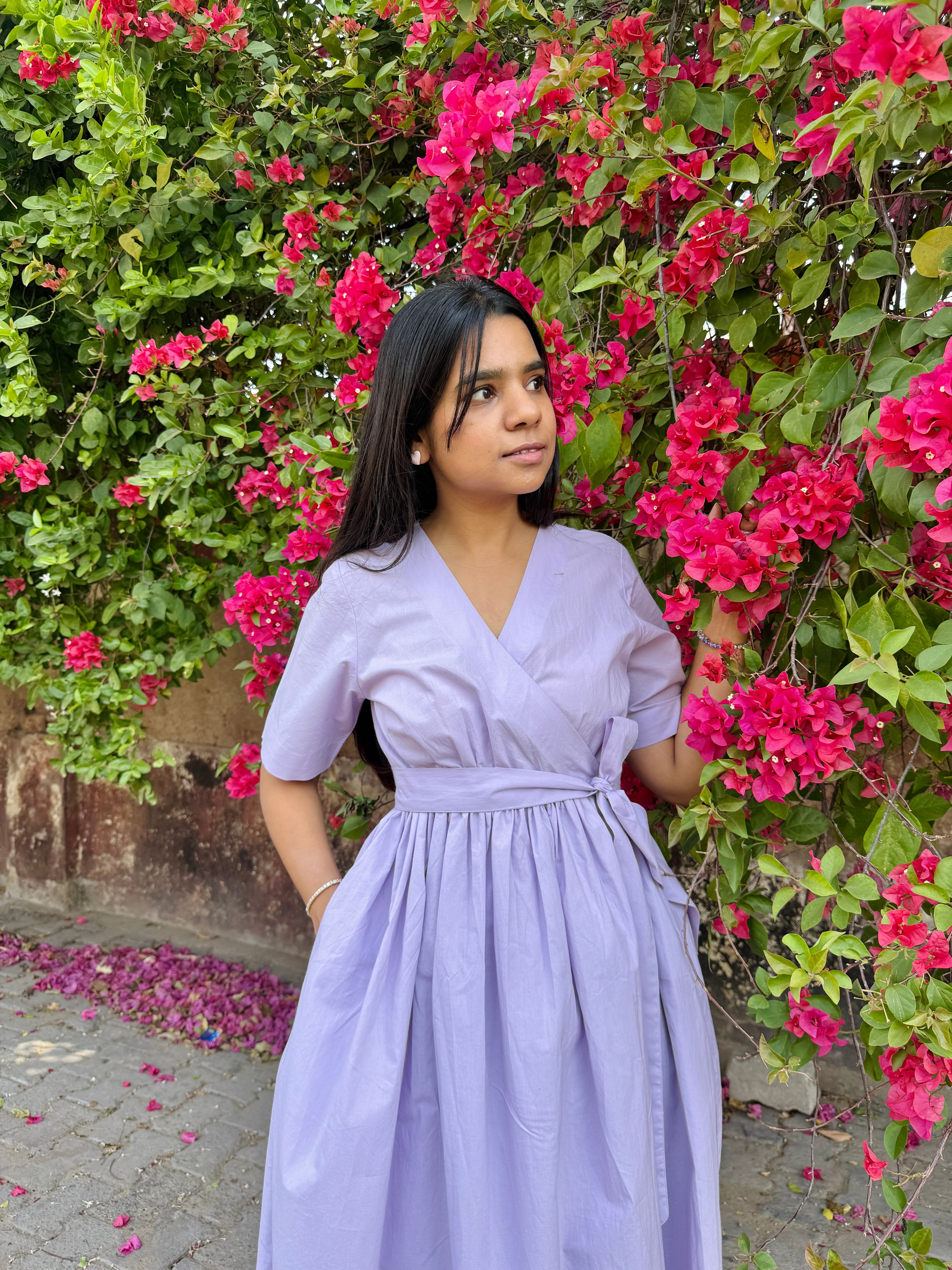 Purple Poplin Wrap Dress