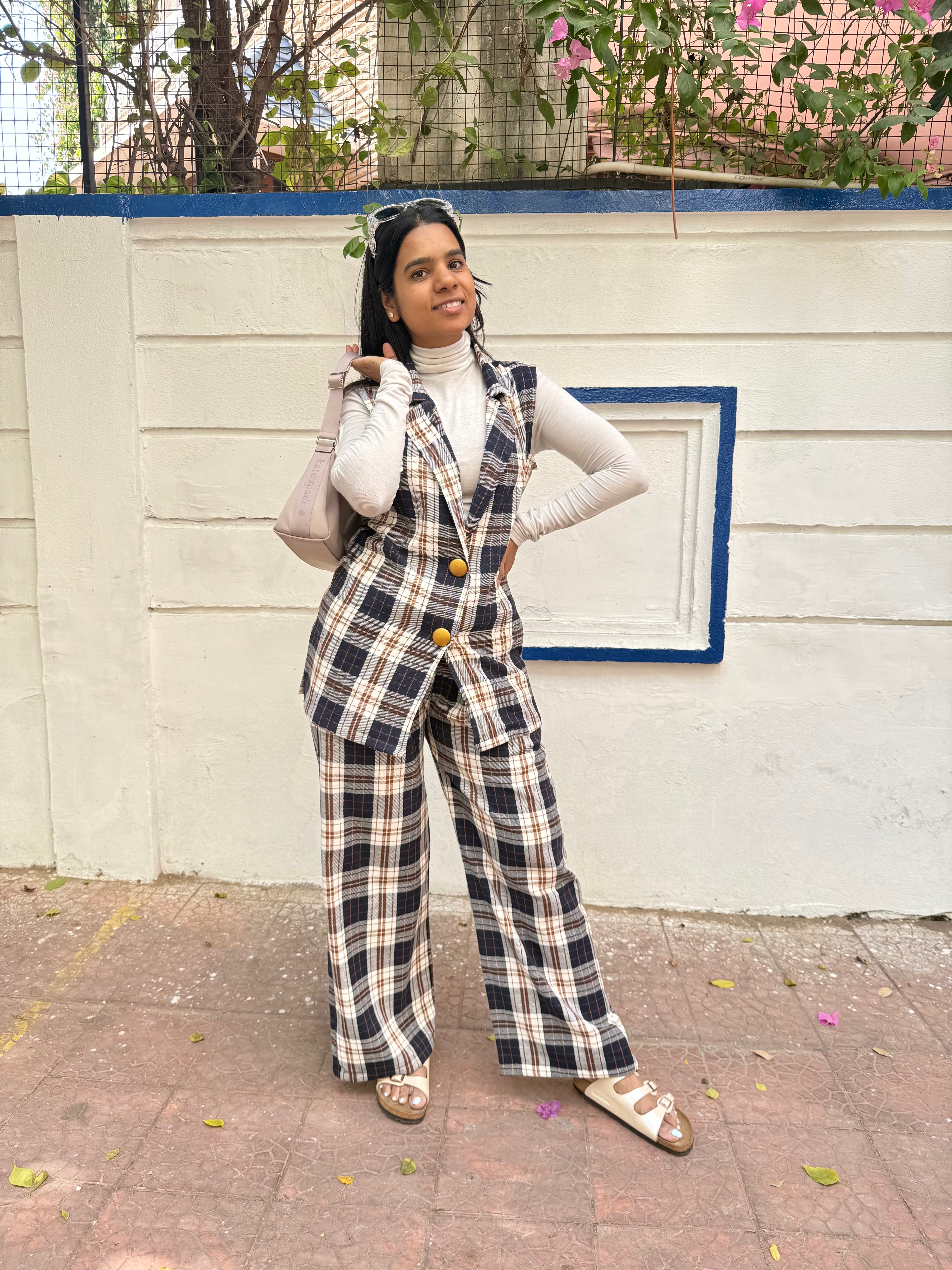 Cotswool Plaid Co Ord Set -Blue