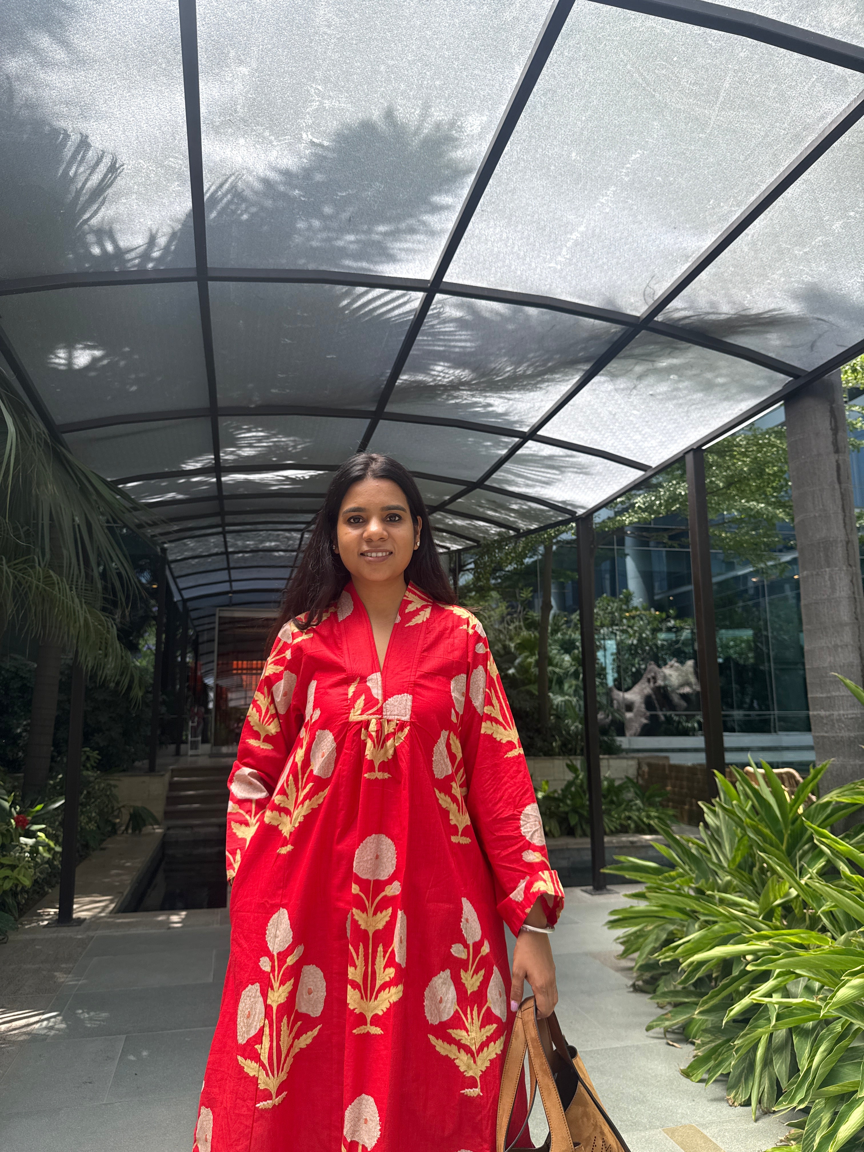 Red Buta Day Dress