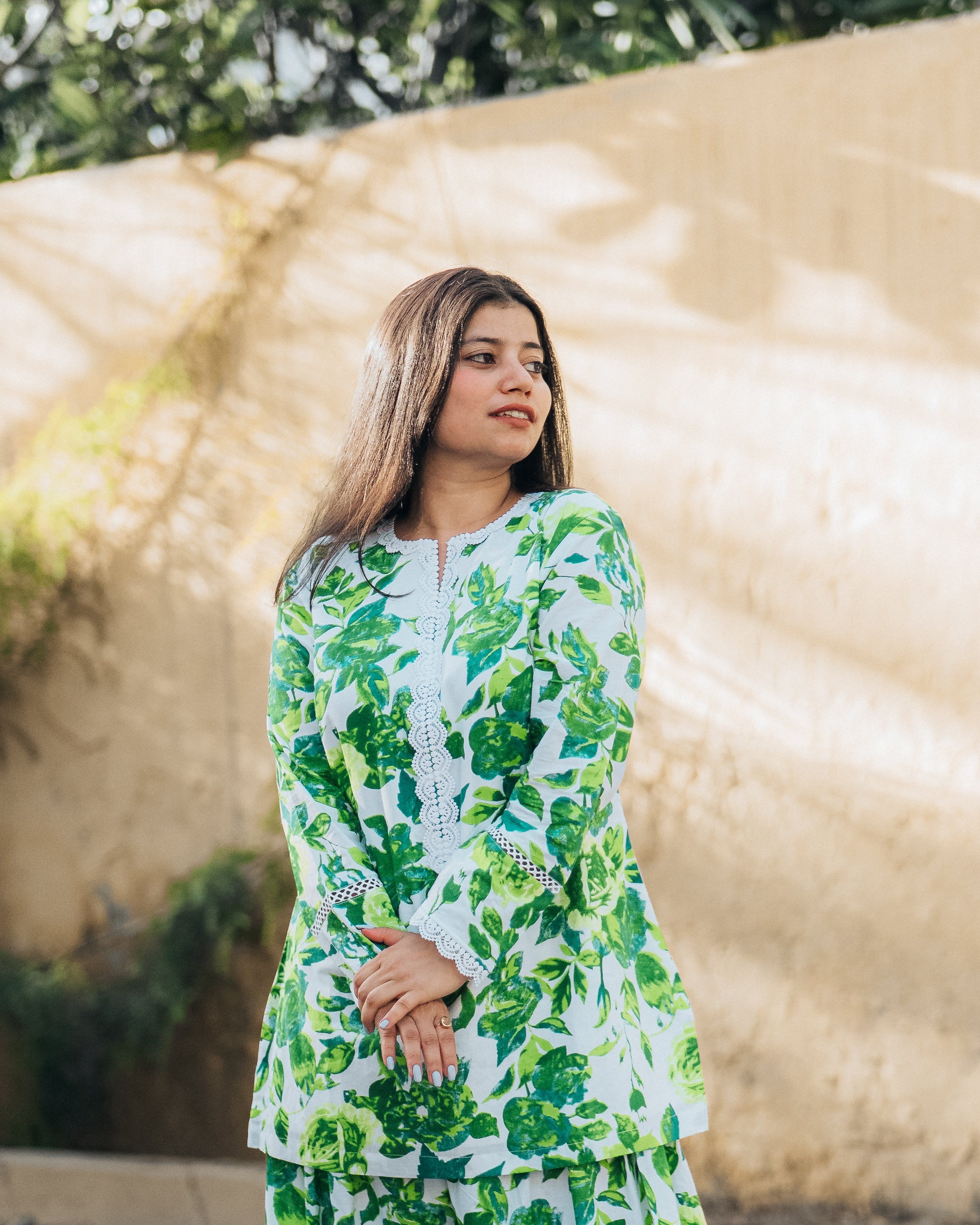 Green Floral Farshi Salwar Set