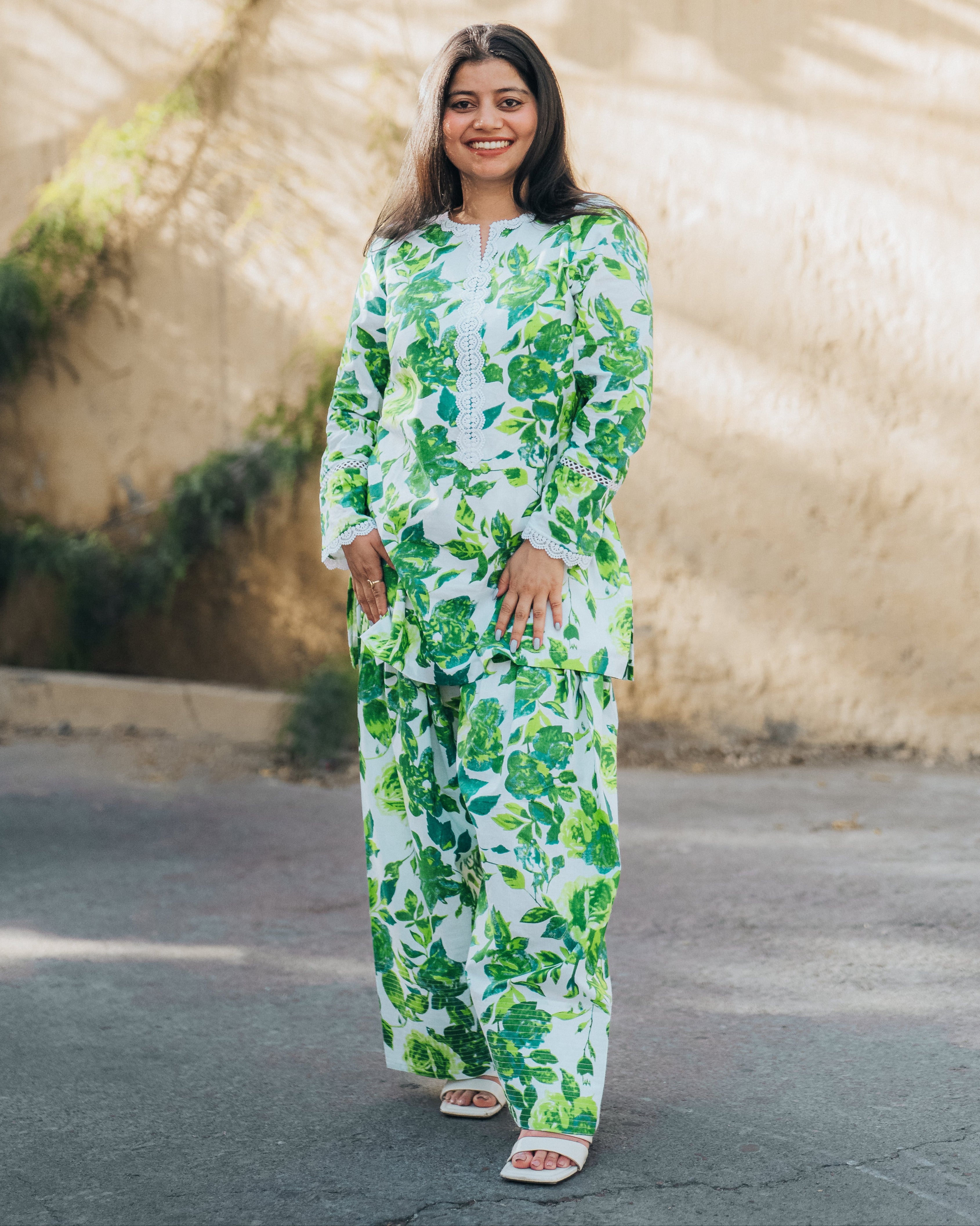 Green Floral Farshi Salwar