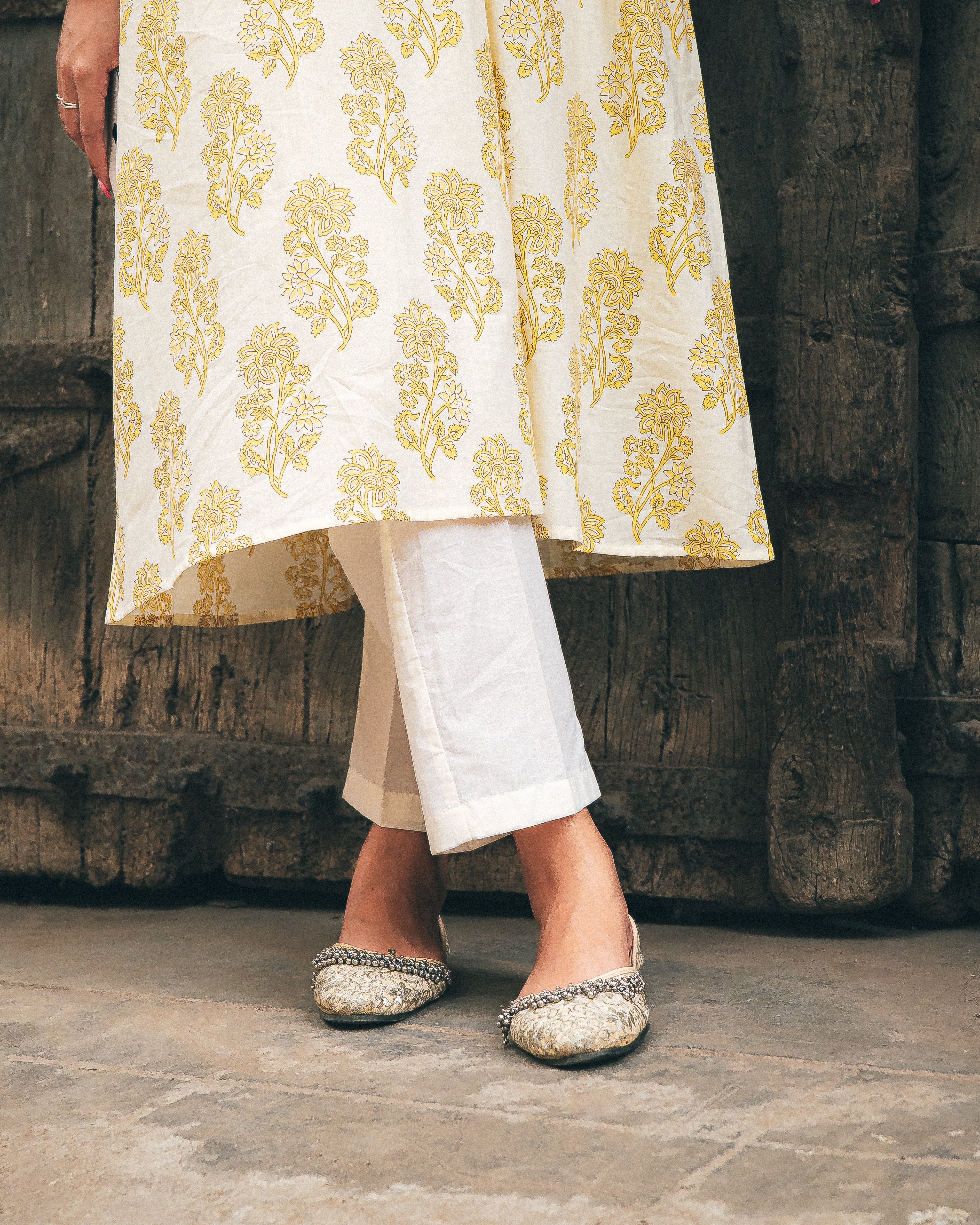 Handblocked Kurta Set