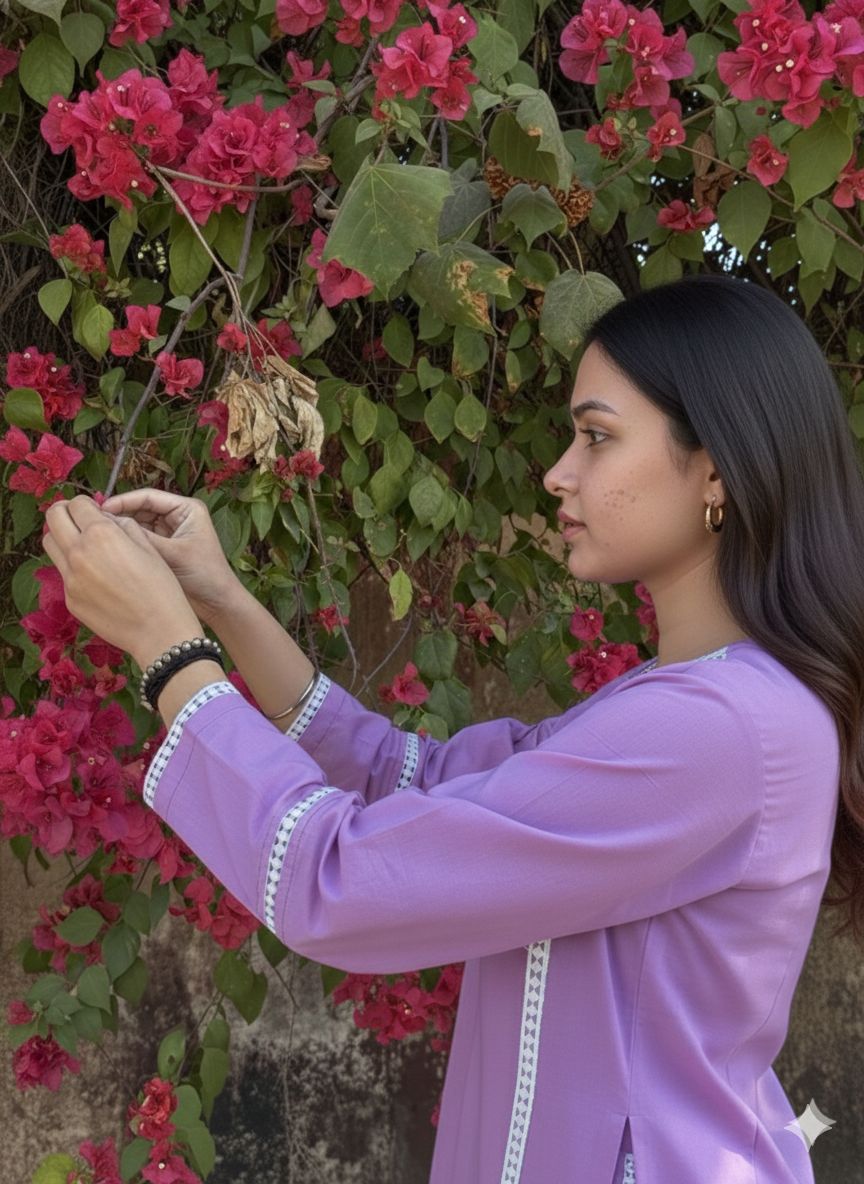 Lavender Lace kurta set