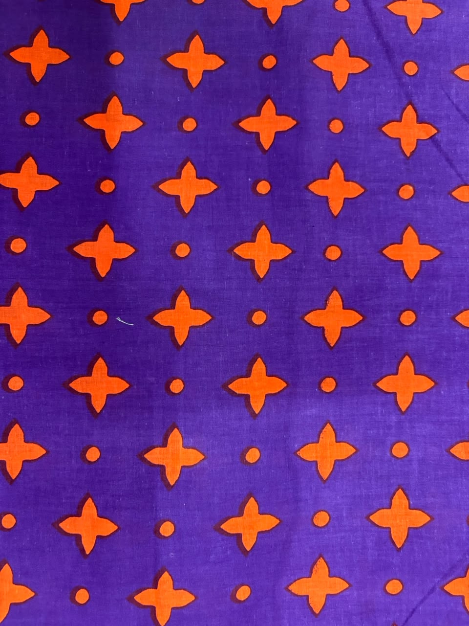 Purple Orange Abstract Print- Cotton