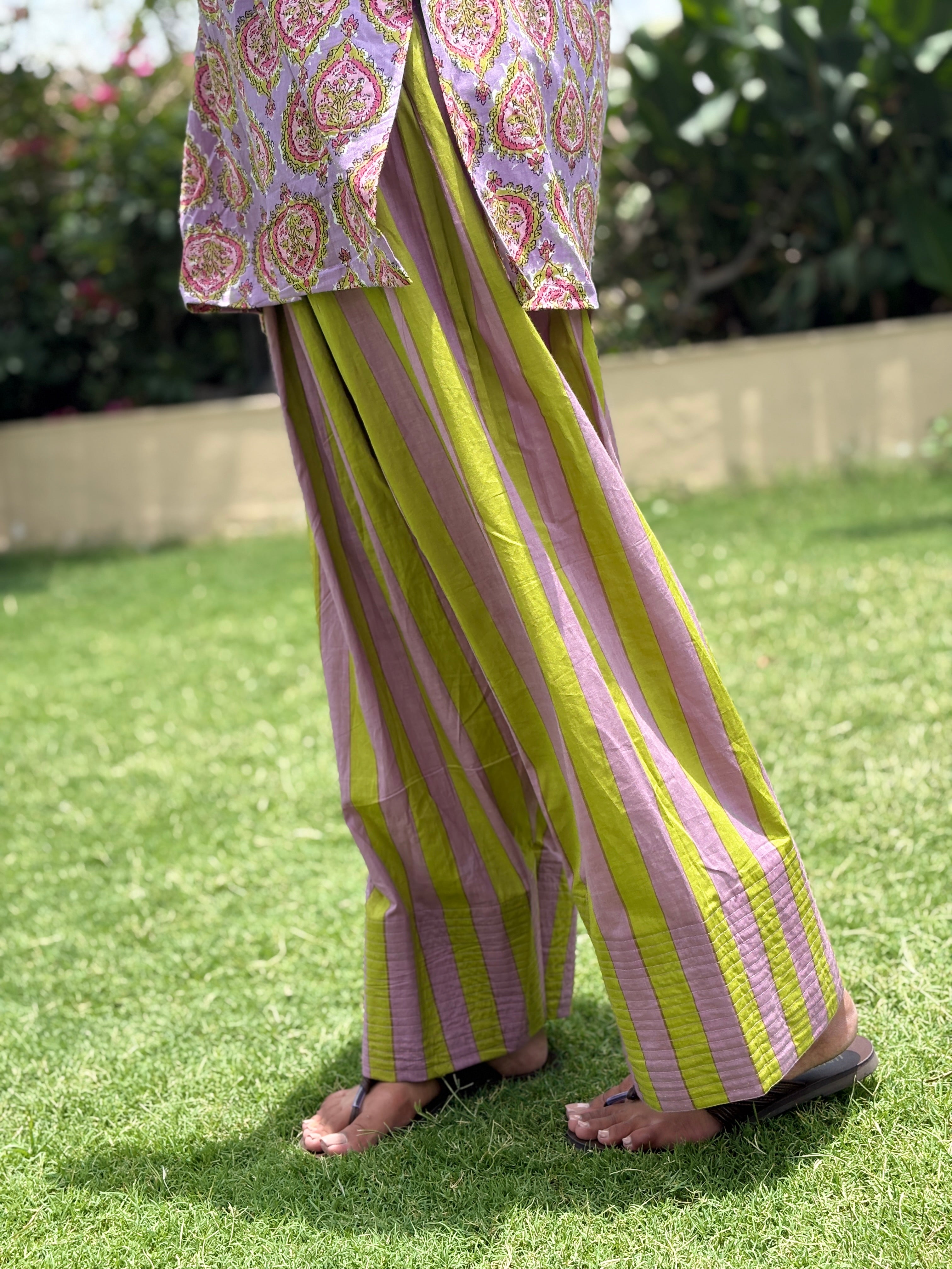 Purple buta contrast Farshi set